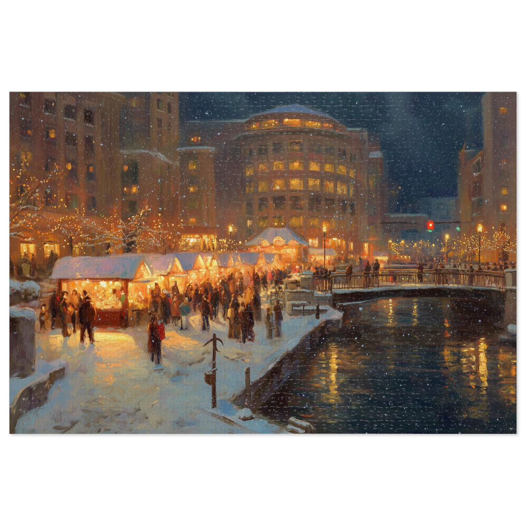 Providence Rhode Island Christmas Puzzle, Personalized Gift Festive Market, Travel Keepsake, Family Holiday Souvenir