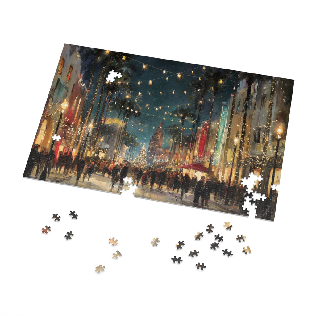 Los Angeles California Christmas Puzzle, Personalized Gift Festive Market, Travel Keepsake, Family Holiday Souvenir