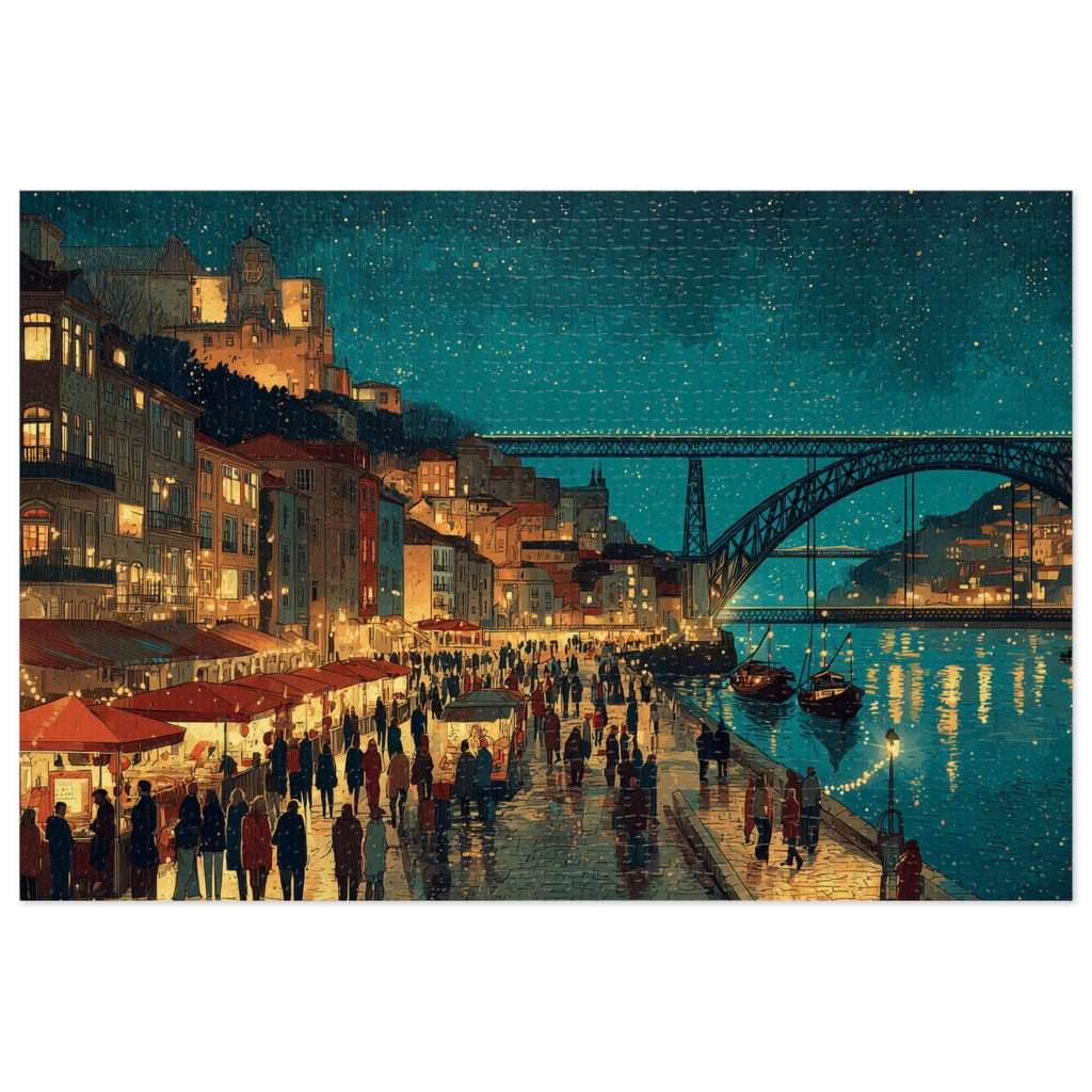 Porto Portugal Christmas Puzzle, Personalized Gift Festive Market, Travel Keepsake, Family Holiday Souvenir