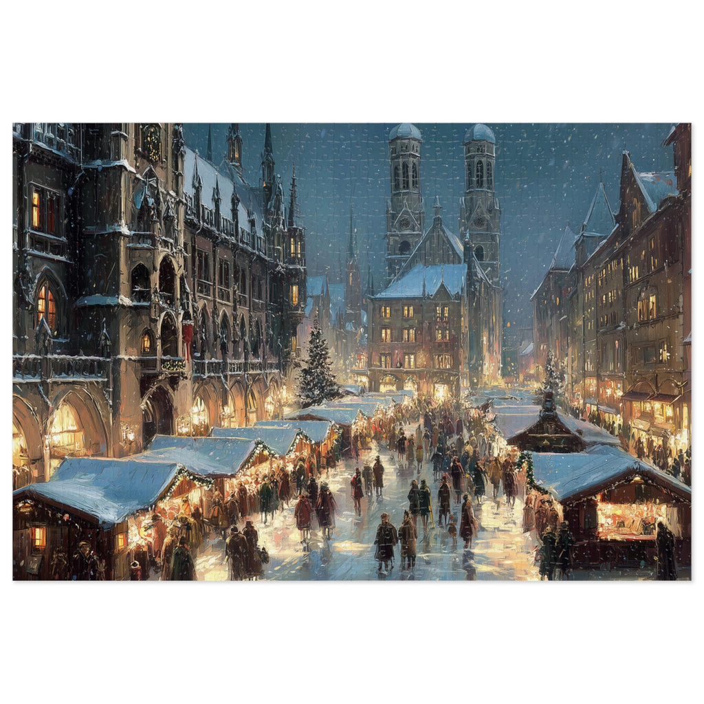 Munich Germany Christmas Puzzle, Personalized Gift Festive Market, Travel Keepsake, Family Holiday Souvenir