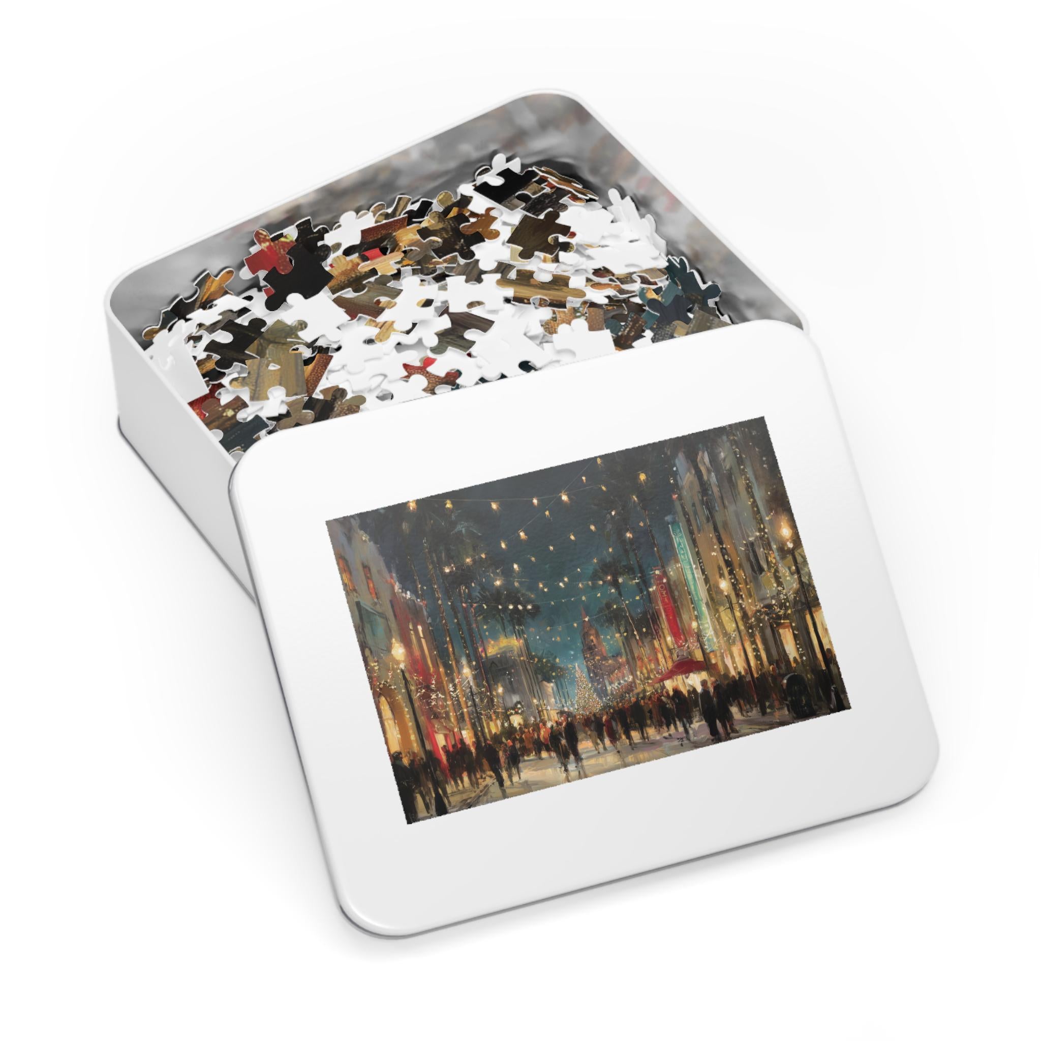Los Angeles California Christmas Puzzle, Personalized Gift Festive Market, Travel Keepsake, Family Holiday Souvenir