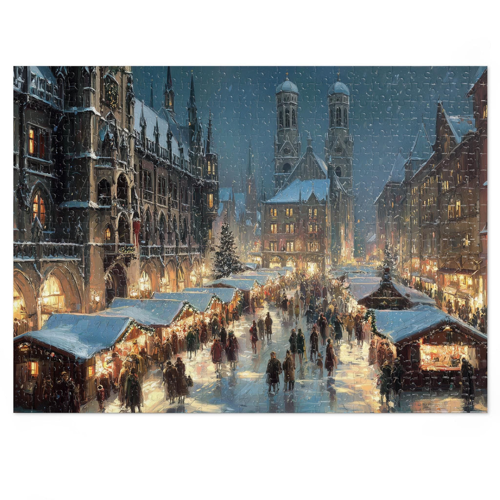 Munich Germany Christmas Puzzle, Personalized Gift Festive Market, Travel Keepsake, Family Holiday Souvenir