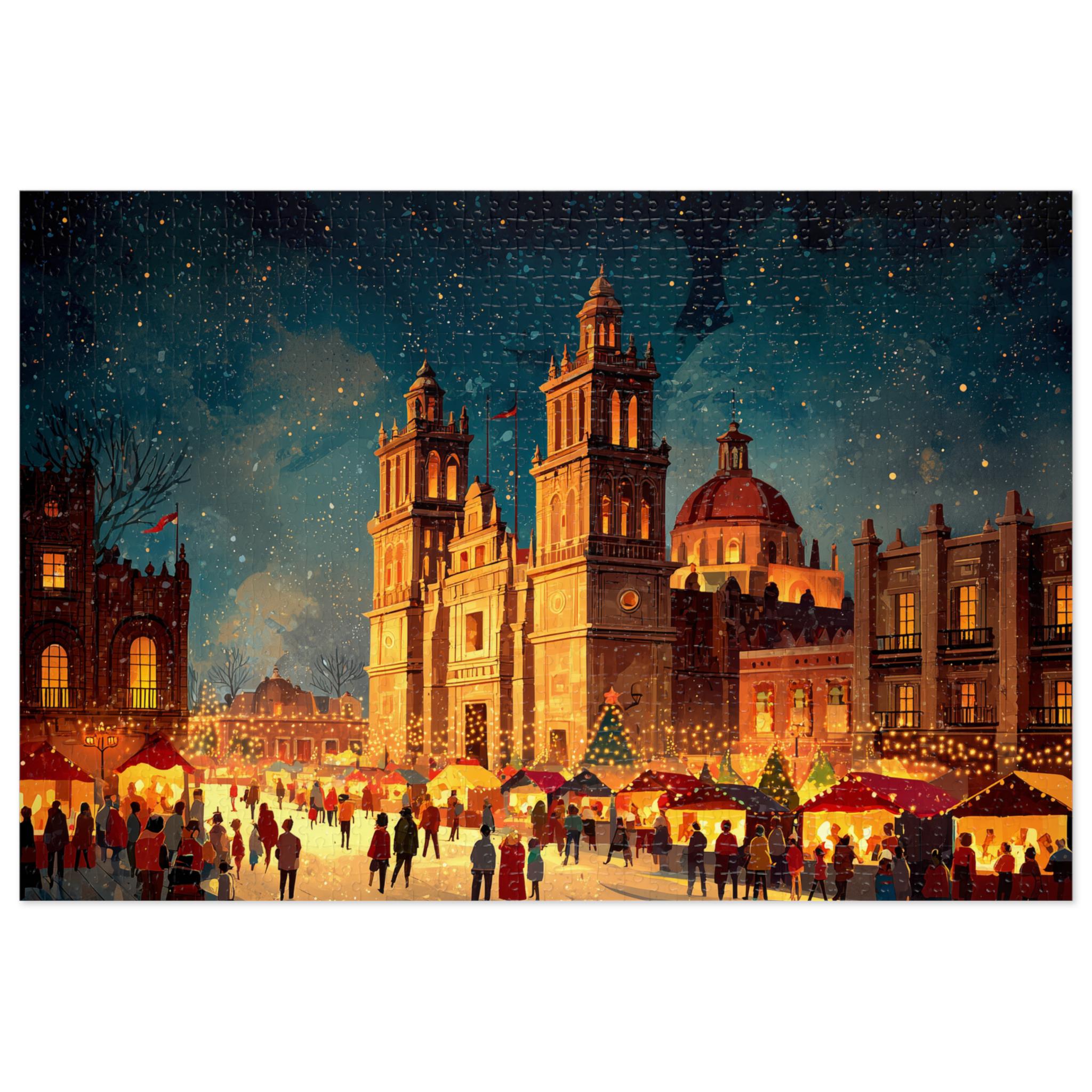 Mexico City Mexico Christmas Puzzle, Personalized Gift Festive Market, Travel Keepsake, Family Holiday Souvenir