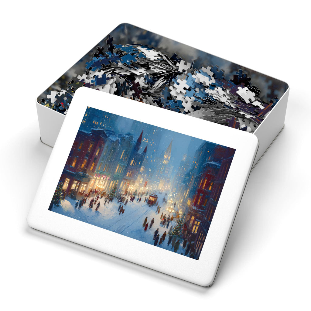 Louisville Kentucky Christmas Puzzle, Personalized Gift Festive Market, Travel Keepsake, Family Holiday Souvenir