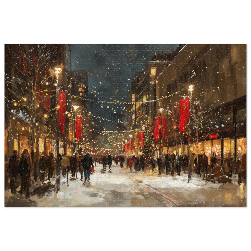 Manchester New Hampshire Christmas Puzzle, Personalized Gift Festive Market, Travel Keepsake, Family Holiday Souvenir