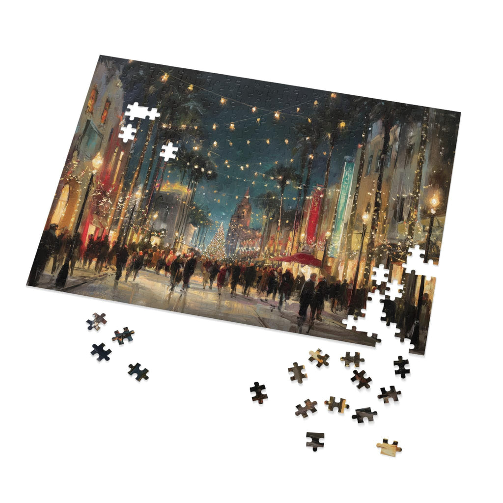 Los Angeles California Christmas Puzzle, Personalized Gift Festive Market, Travel Keepsake, Family Holiday Souvenir