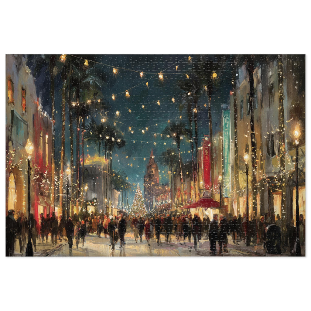 Los Angeles California Christmas Puzzle, Personalized Gift Festive Market, Travel Keepsake, Family Holiday Souvenir
