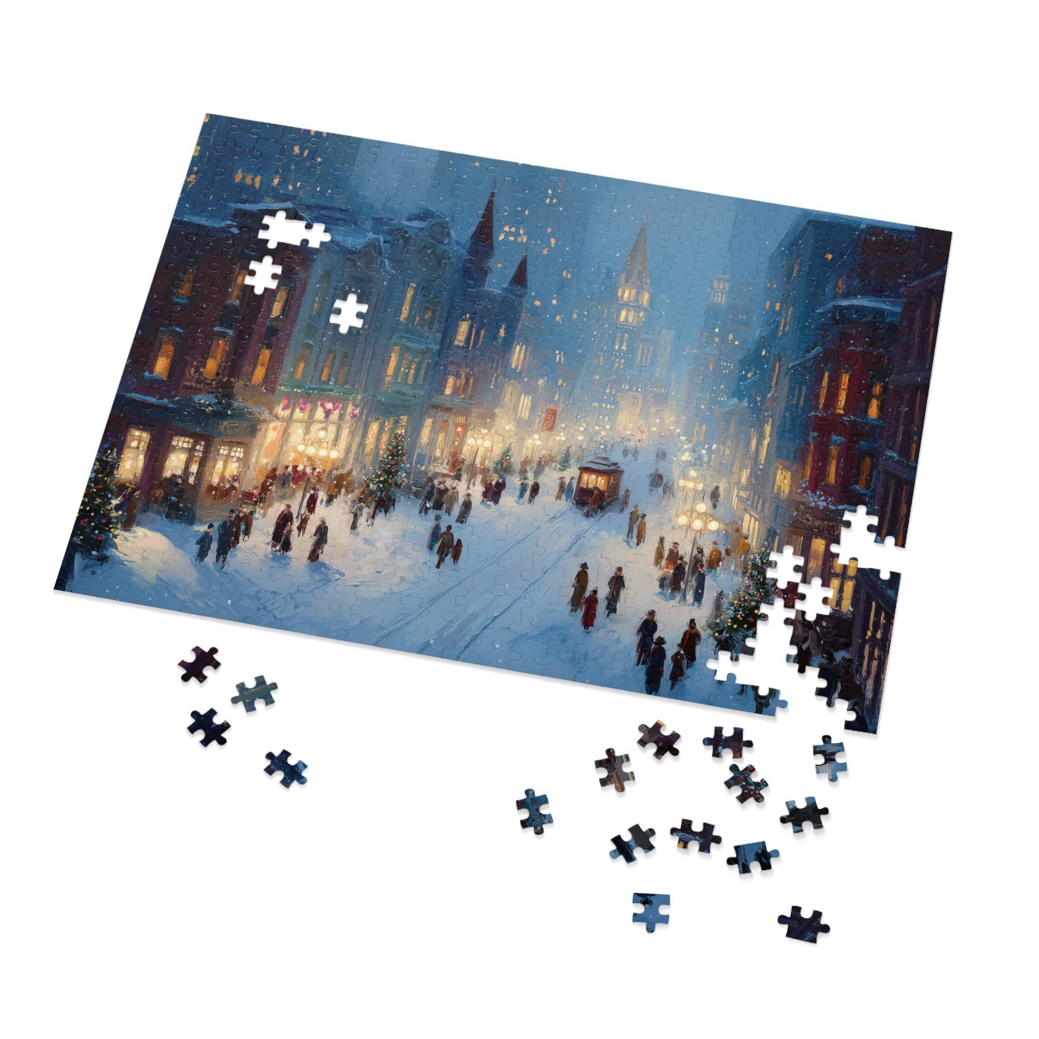 Louisville Kentucky Christmas Puzzle, Personalized Gift Festive Market, Travel Keepsake, Family Holiday Souvenir