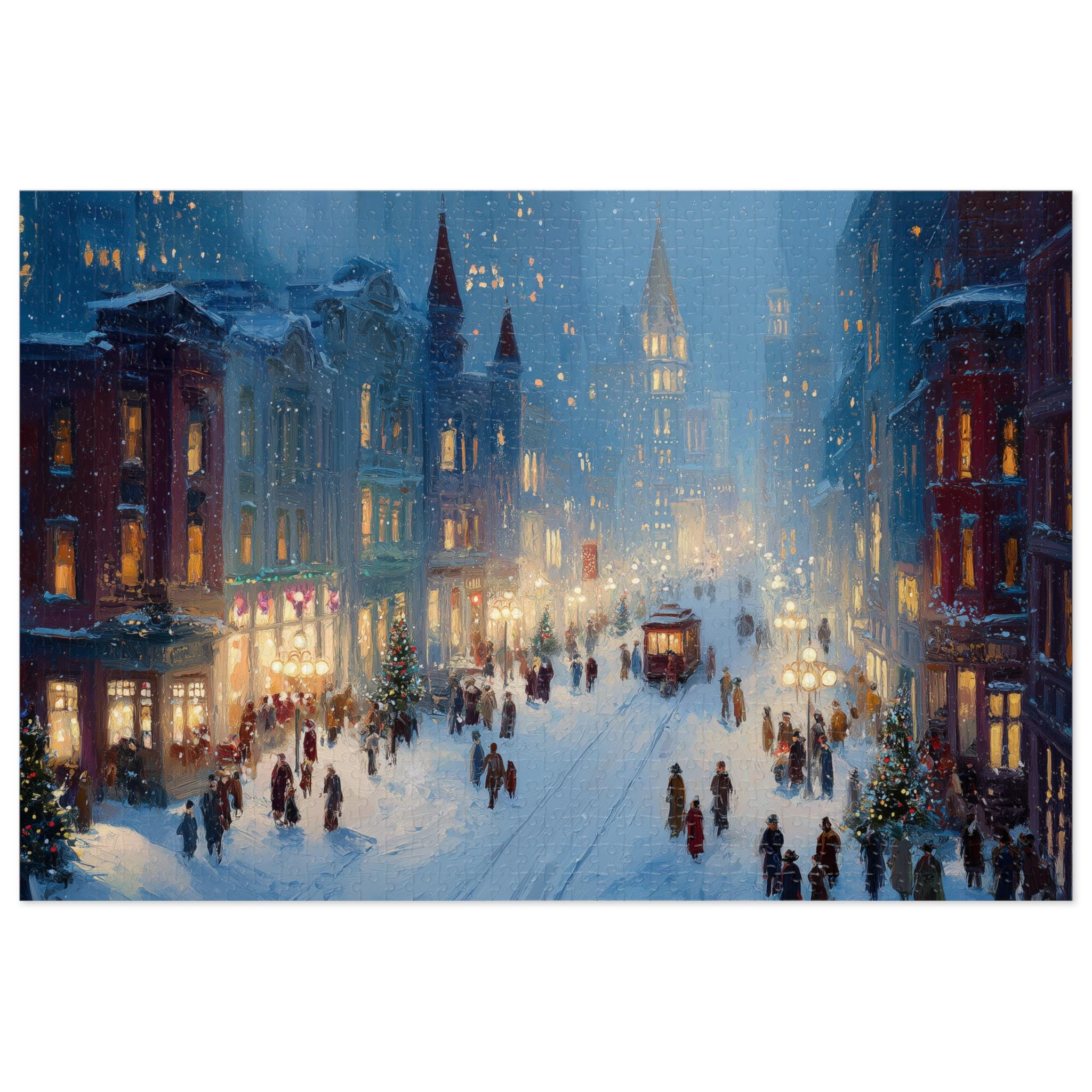 Louisville Kentucky Christmas Puzzle, Personalized Gift Festive Market, Travel Keepsake, Family Holiday Souvenir