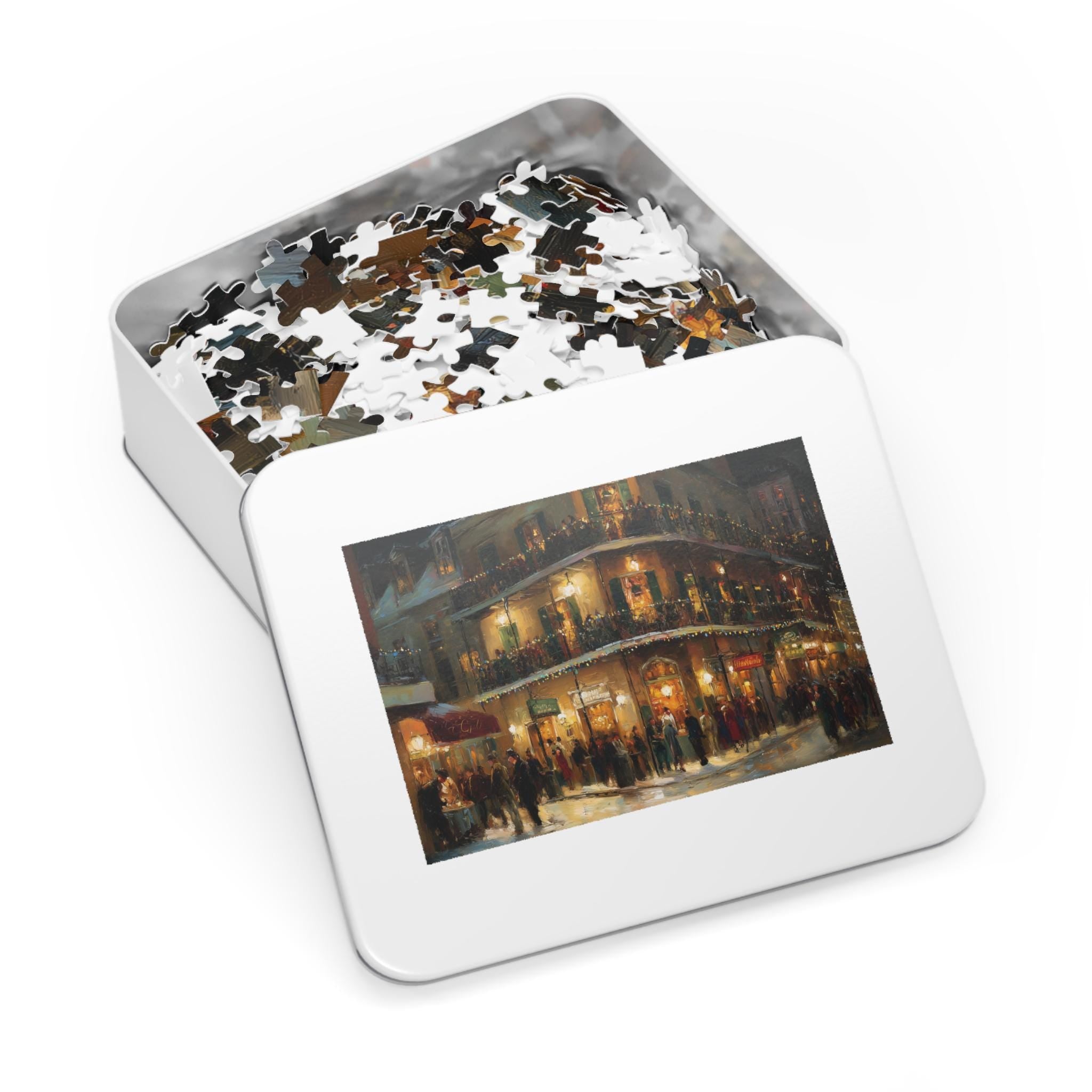 New Orleans Louisiana Christmas Puzzle, Personalized Gift Festive Market, Travel Keepsake, Family Holiday Souvenir