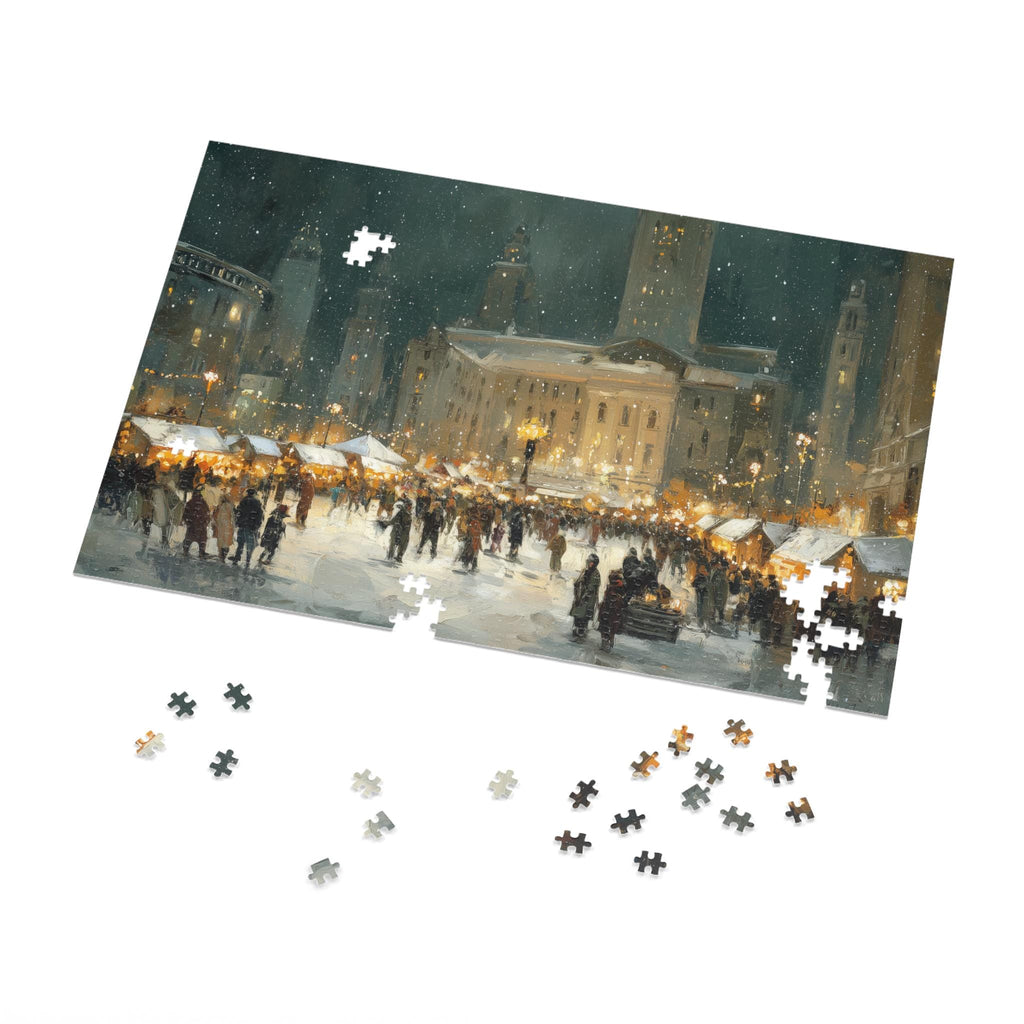 Cleveland Ohio Christmas Puzzle, Personalized Gift Festive Market, Travel Keepsake, Family Holiday Souvenir