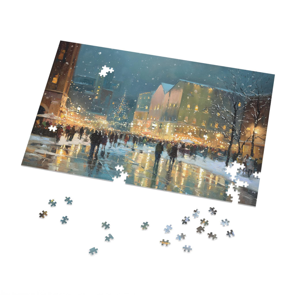 Pittsburgh Pennsylvania Christmas Puzzle, Personalized Gift Festive Market, Travel Keepsake, Family Holiday Souvenir