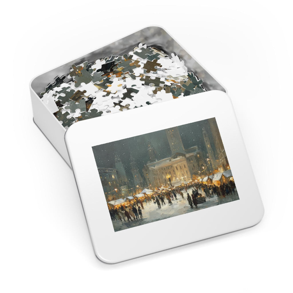 Cleveland Ohio Christmas Puzzle, Personalized Gift Festive Market, Travel Keepsake, Family Holiday Souvenir