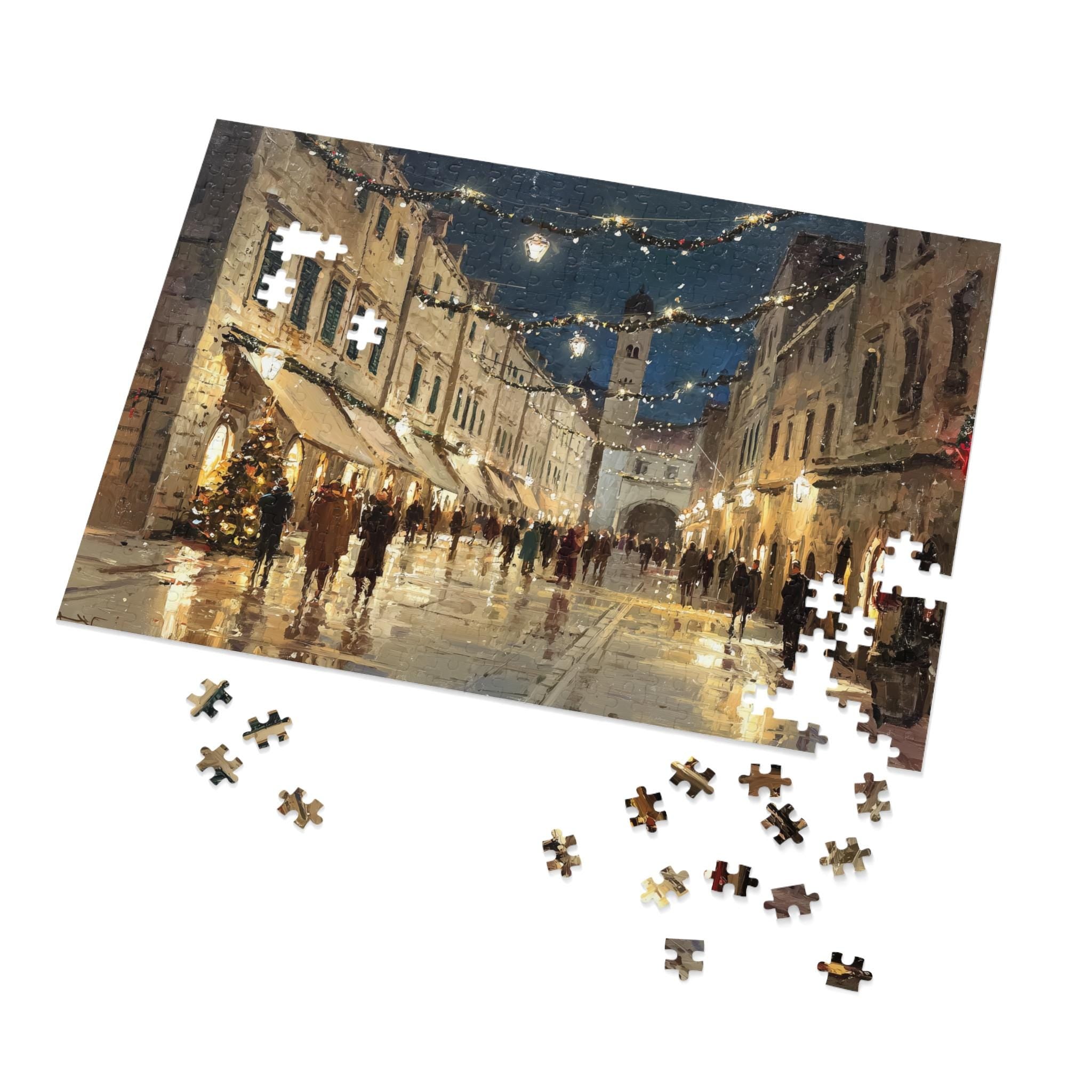 Dubrovnik Croatia Christmas Puzzle, Personalized Gift Festive Market, Travel Keepsake, Family Holiday Souvenir