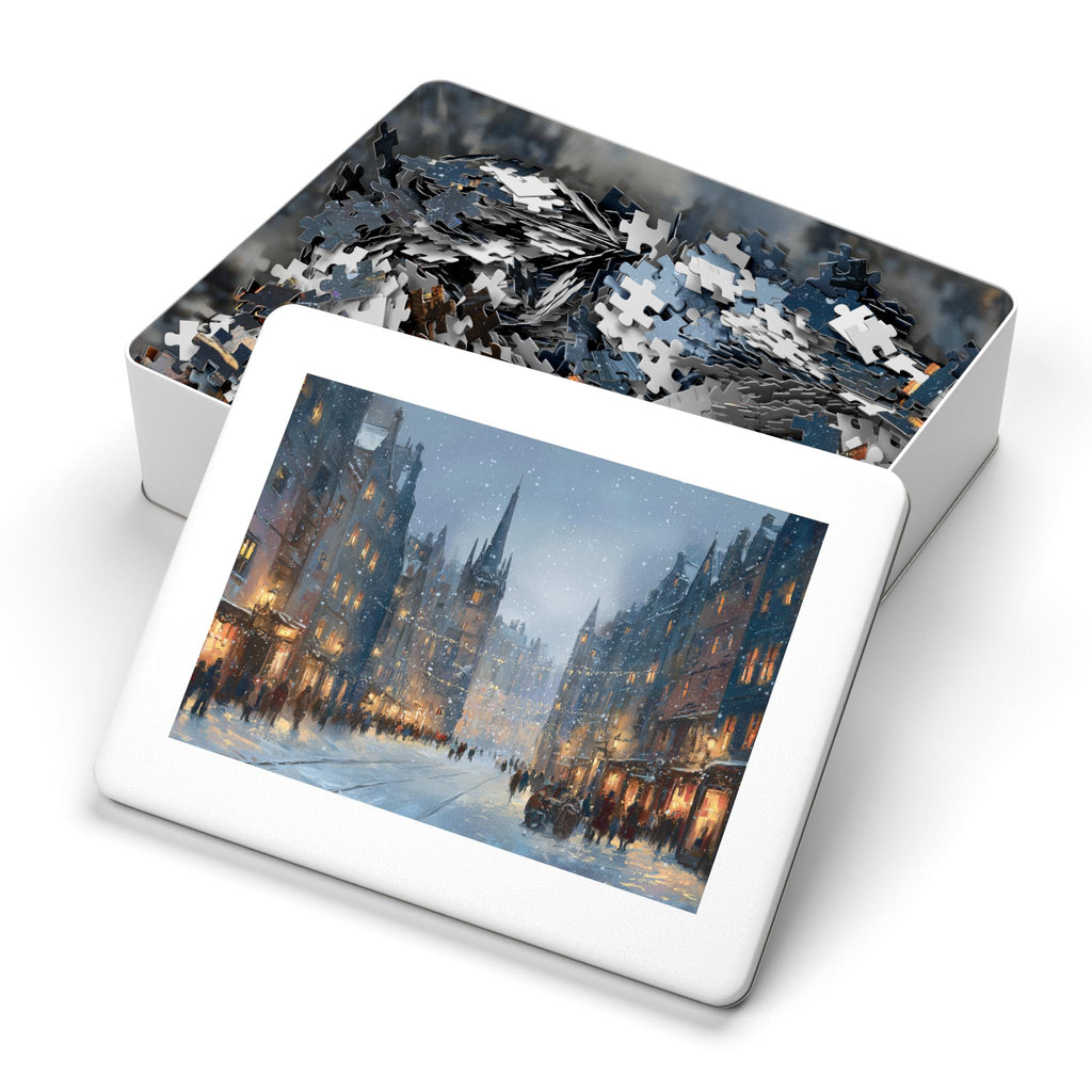 Edinburgh Scotland Christmas Puzzle, Personalized Gift Festive Market, Travel Keepsake, Family Holiday Souvenir