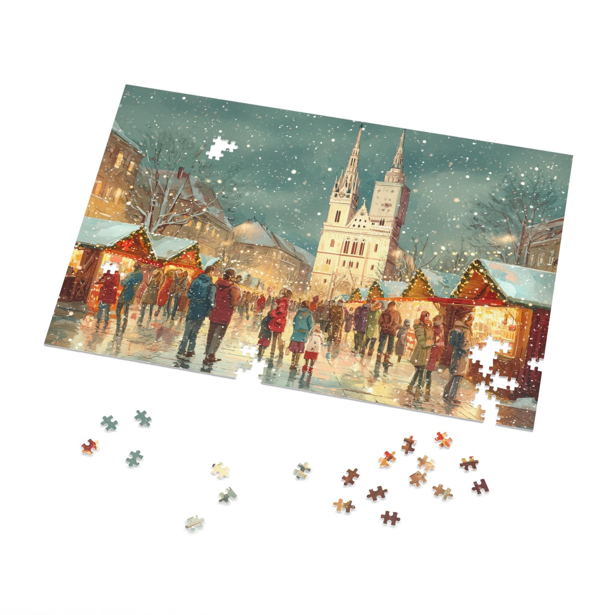 Zagreb Croatia Christmas Puzzle, Personalized Gift Festive Market, Travel Keepsake, Family Holiday Souvenir