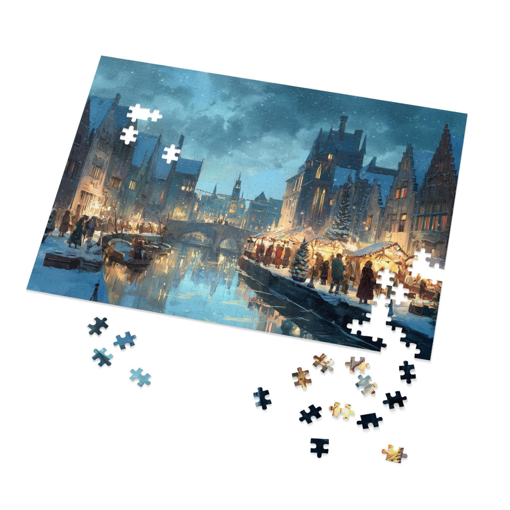 Ghent  Belgium Christmas Puzzle, Personalized Gift Festive Market, Travel Keepsake, Family Holiday Souvenir