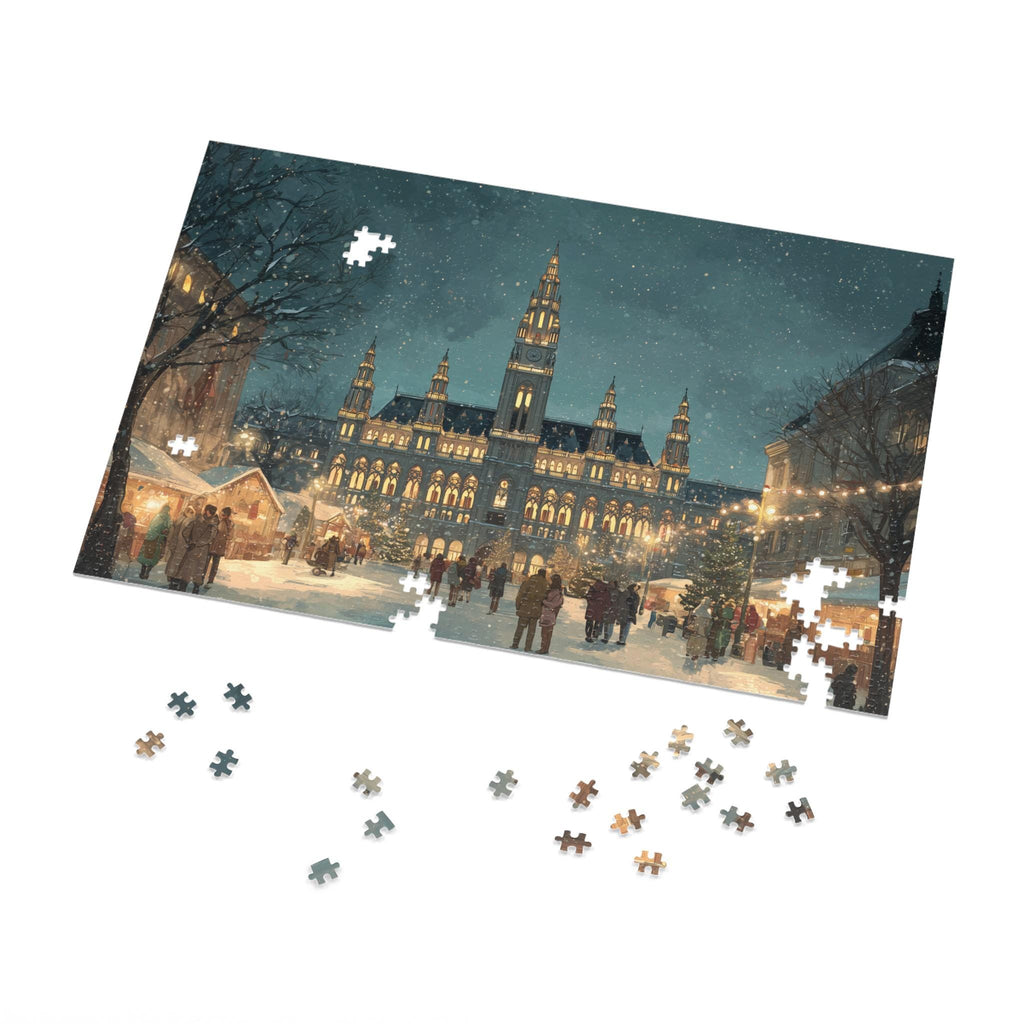 Vienna Rathausplatz Christmas Puzzle, Personalized Gift Festive Market, Travel Keepsake, Family Holiday Souvenir