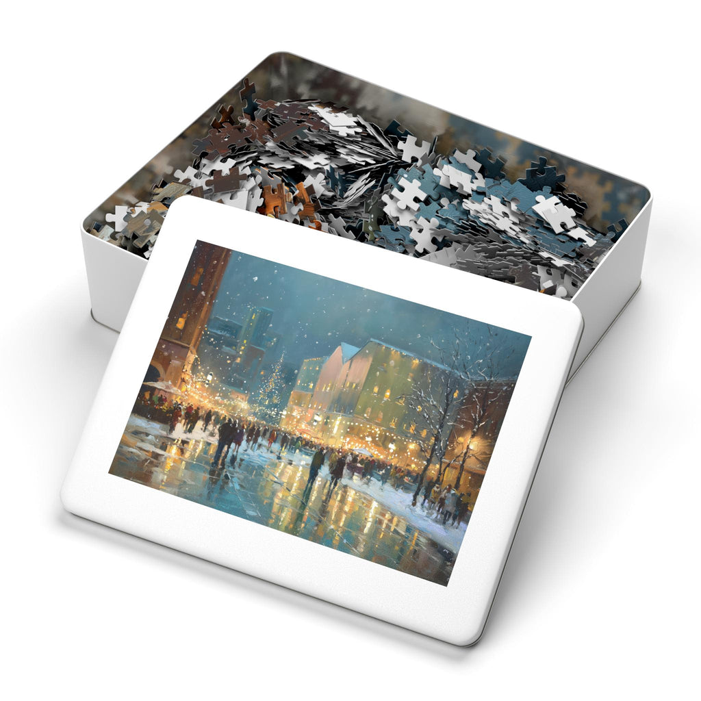 Pittsburgh Pennsylvania Christmas Puzzle, Personalized Gift Festive Market, Travel Keepsake, Family Holiday Souvenir