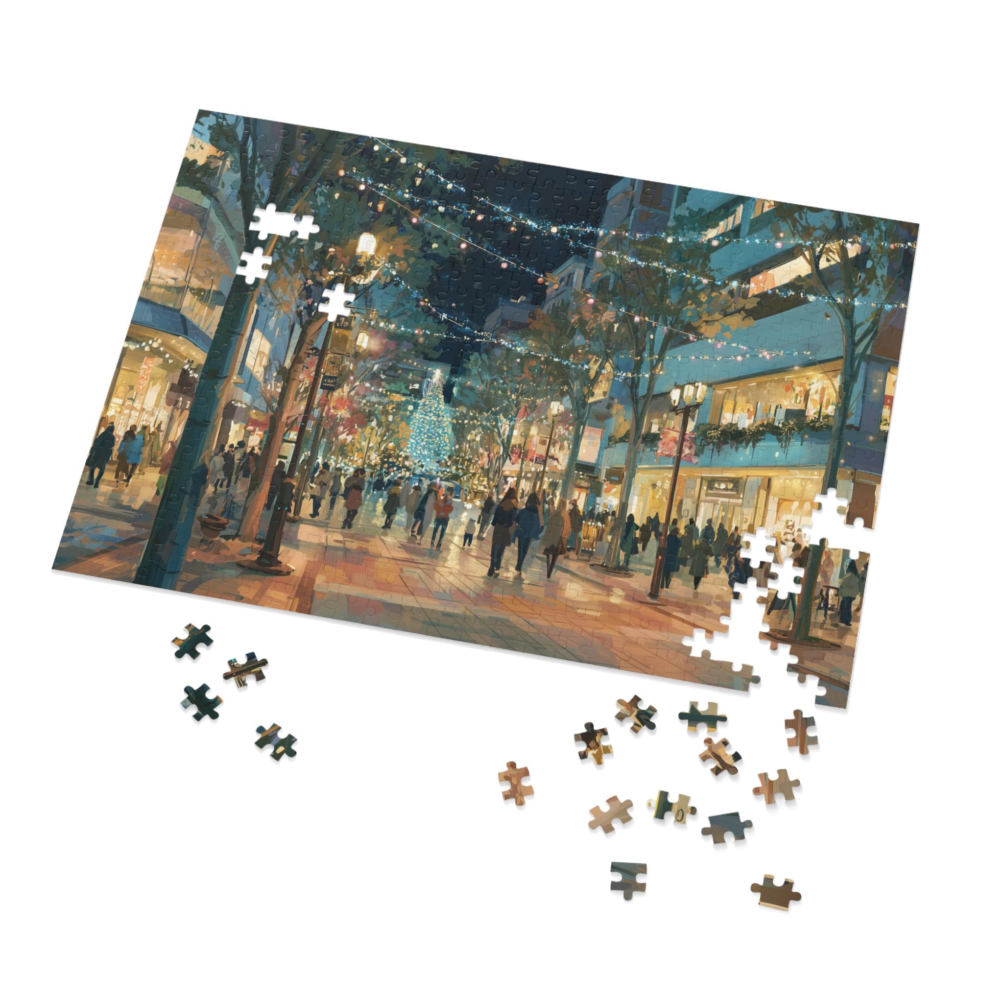 Fukuoka Japan Christmas Puzzle, Personalized Gift Festive Market, Travel Keepsake, Family Holiday Souvenir