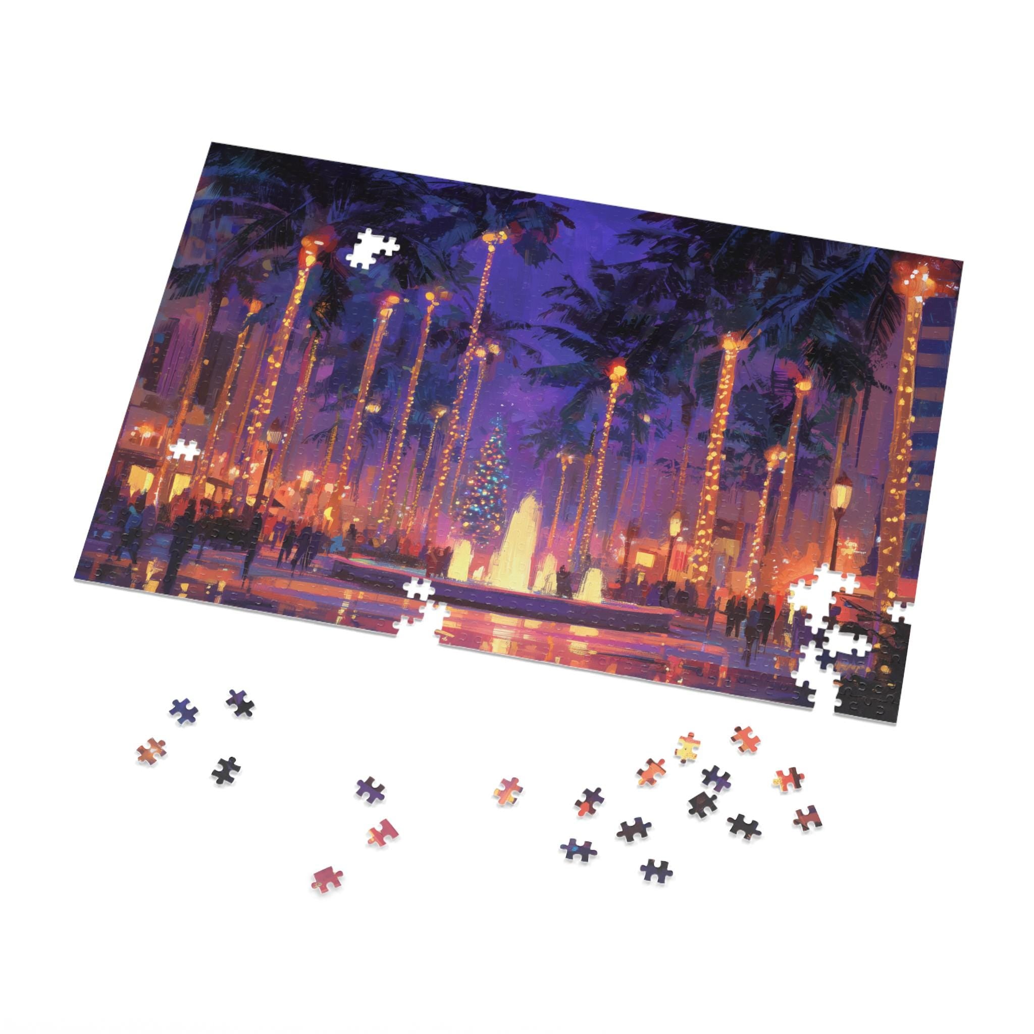 Orlando Florida Christmas Puzzle, Personalized Gift Festive Market, Travel Keepsake, Family Holiday Souvenir