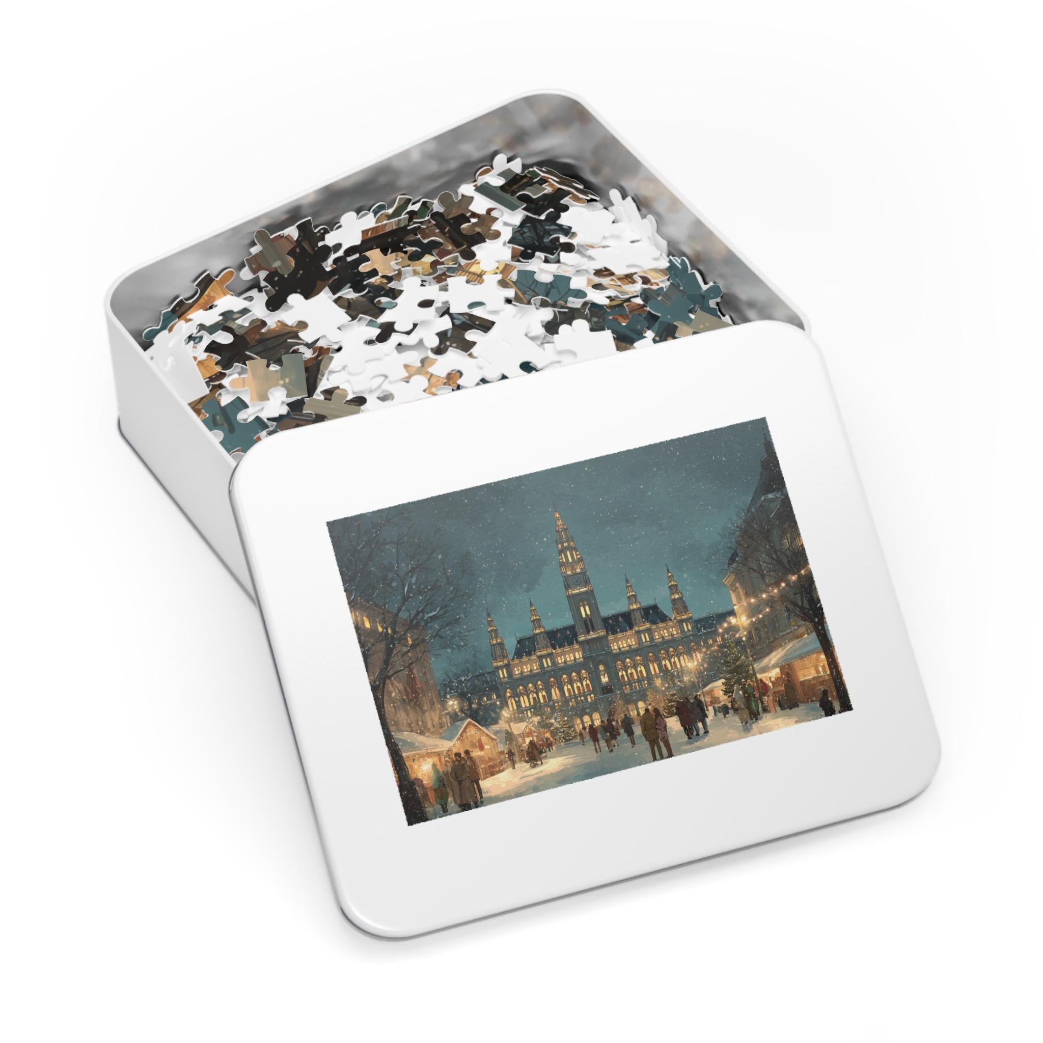Vienna Rathausplatz Christmas Puzzle, Personalized Gift Festive Market, Travel Keepsake, Family Holiday Souvenir