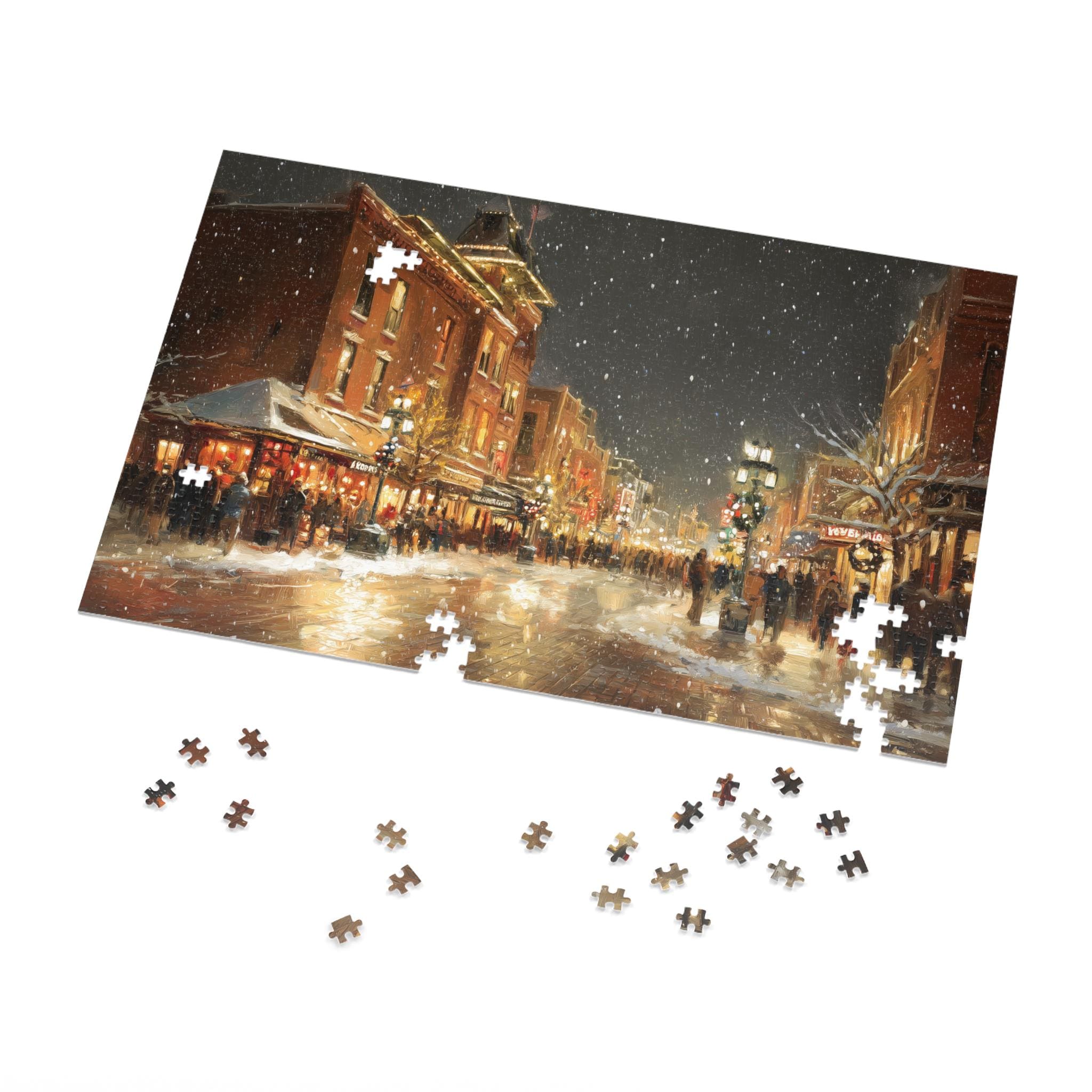 Omaha Nebraska Christmas Puzzle, Personalized Gift Festive Market, Travel Keepsake, Family Holiday Souvenir