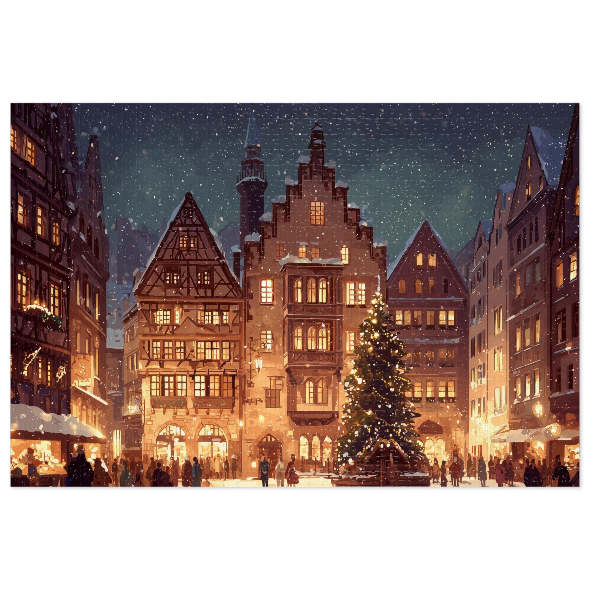 Frankfurt Germany Christmas Puzzle, Personalized Gift Festive Market, Travel Keepsake, Family Holiday Souvenir