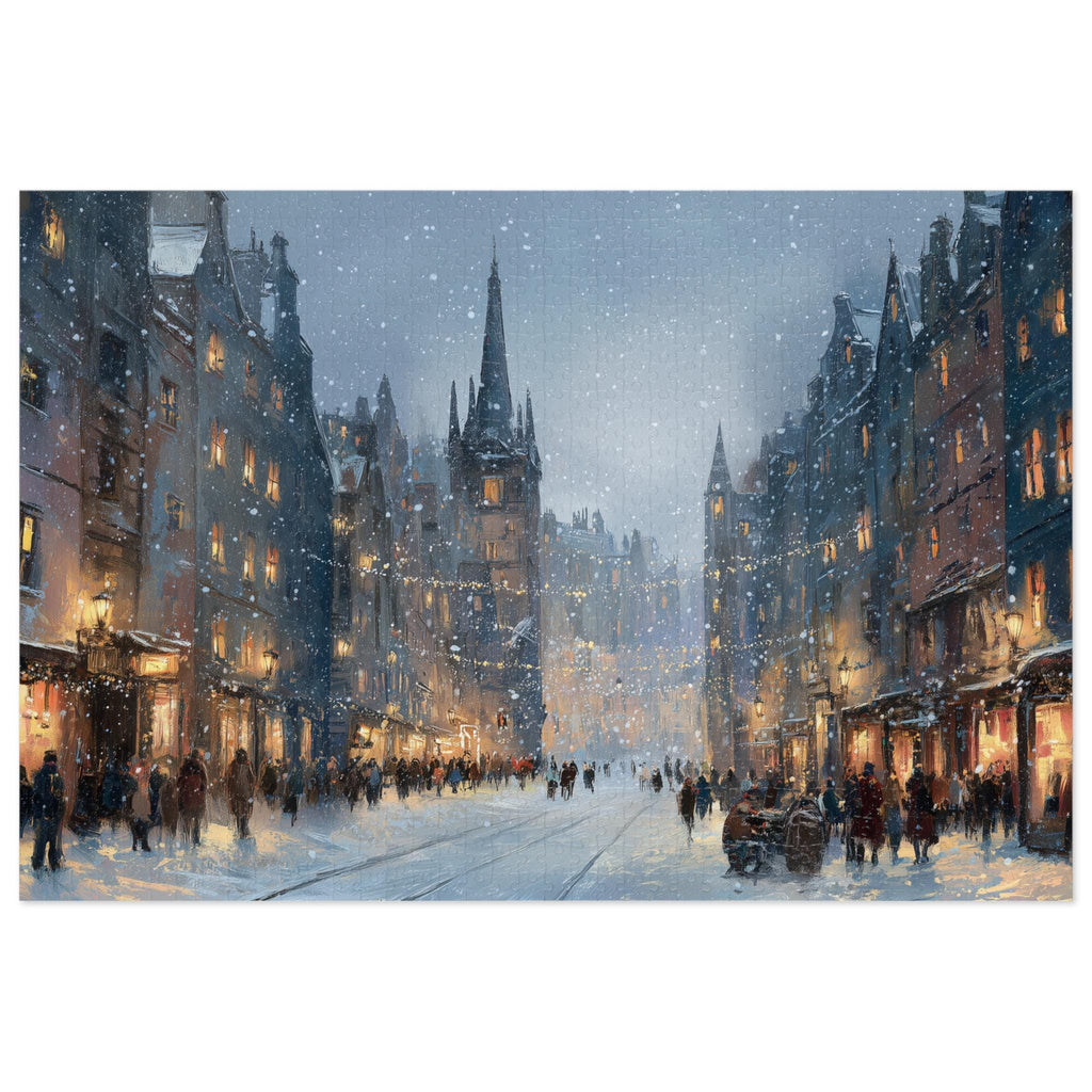 Edinburgh Scotland Christmas Puzzle, Personalized Gift Festive Market, Travel Keepsake, Family Holiday Souvenir