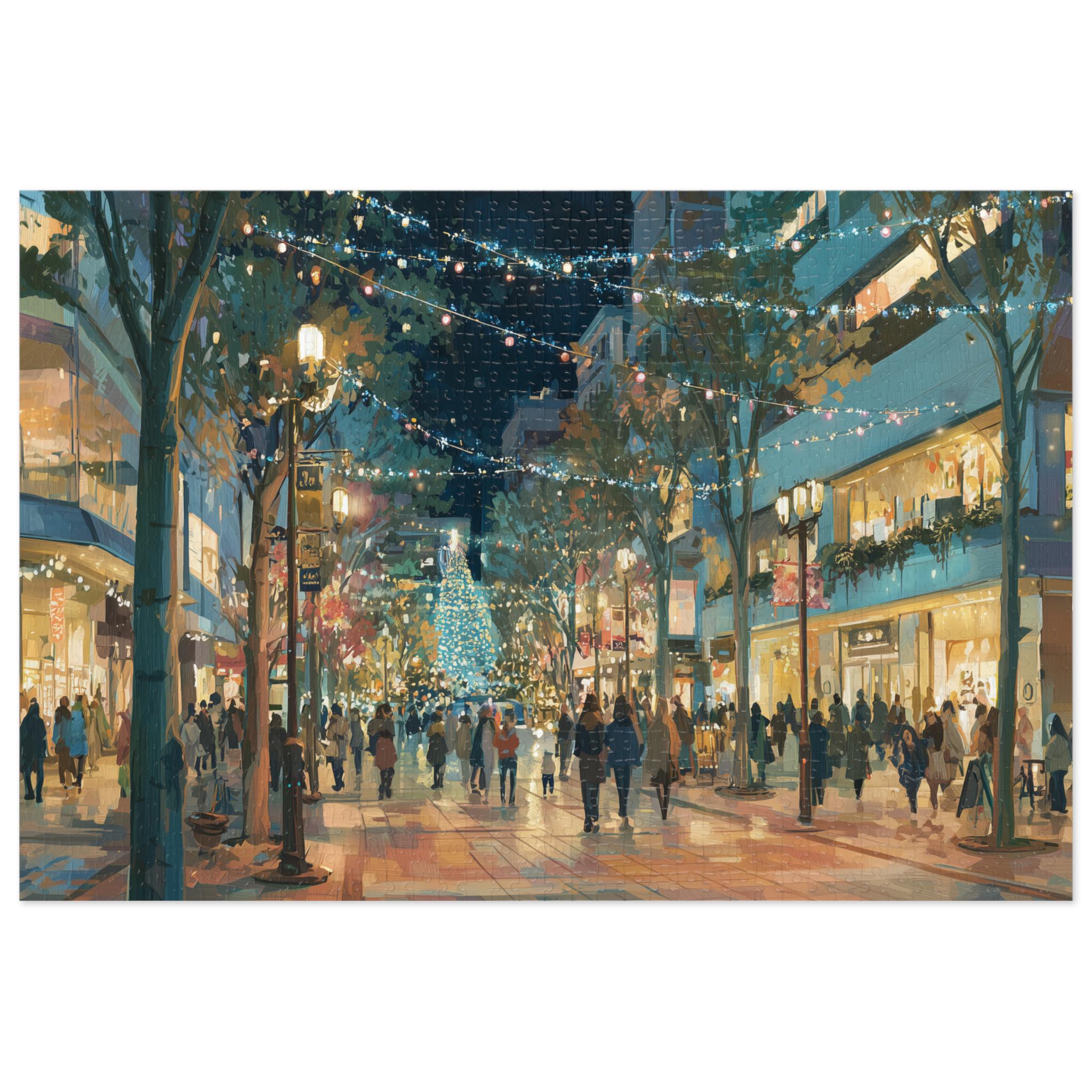 Fukuoka Japan Christmas Puzzle, Personalized Gift Festive Market, Travel Keepsake, Family Holiday Souvenir