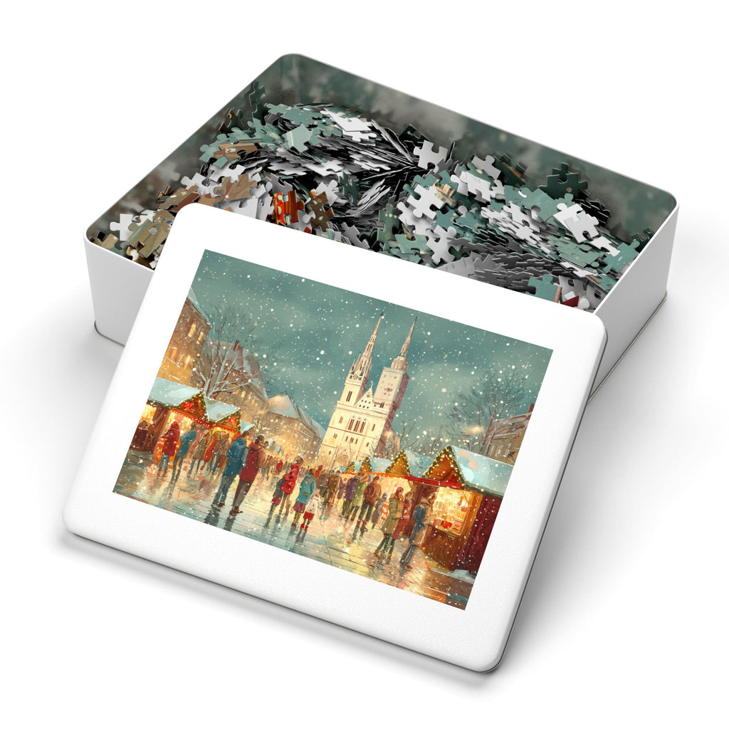 Zagreb Croatia Christmas Puzzle, Personalized Gift Festive Market, Travel Keepsake, Family Holiday Souvenir