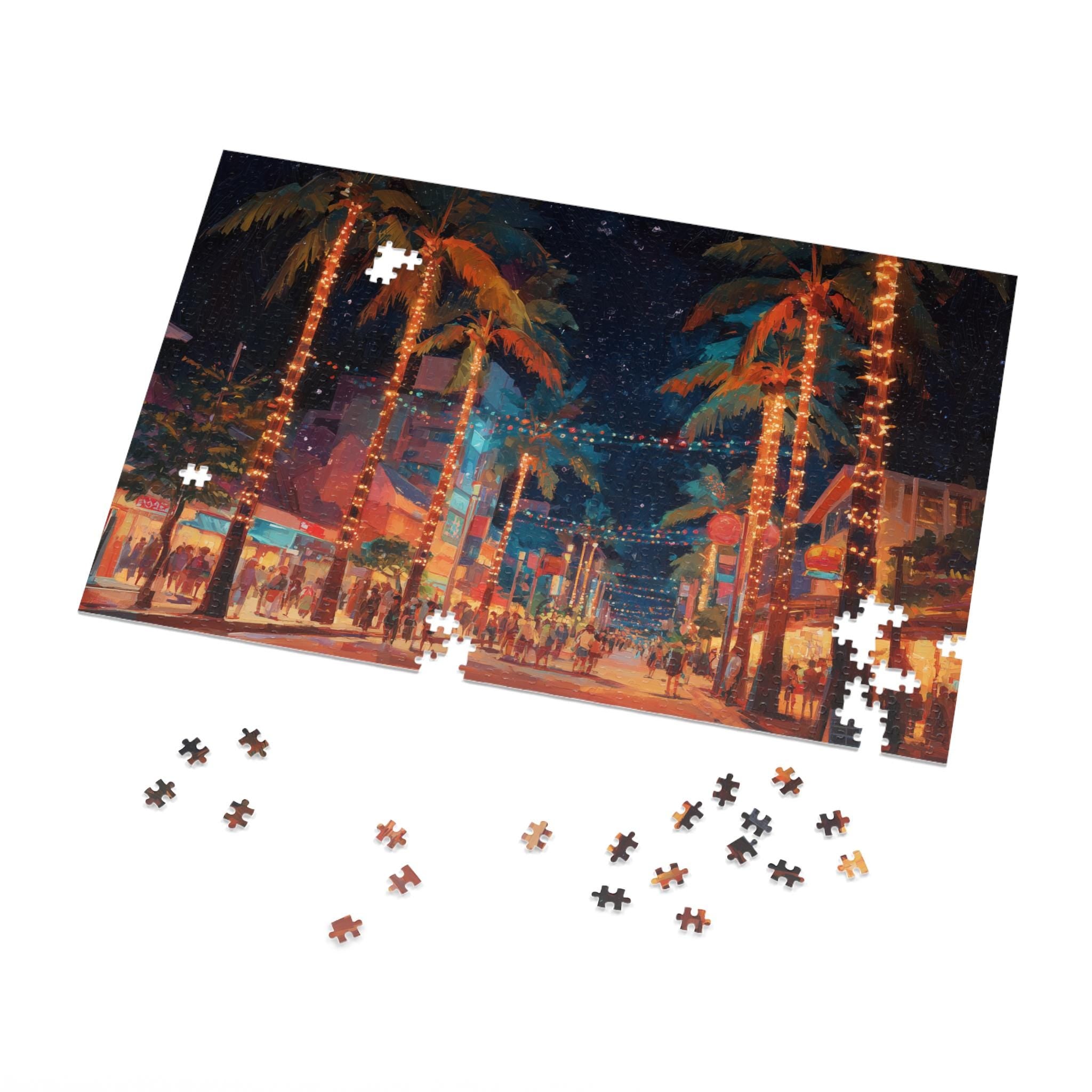 Okinawa Japan Christmas Puzzle, Personalized Gift Festive Market, Travel Keepsake, Family Holiday Souvenir