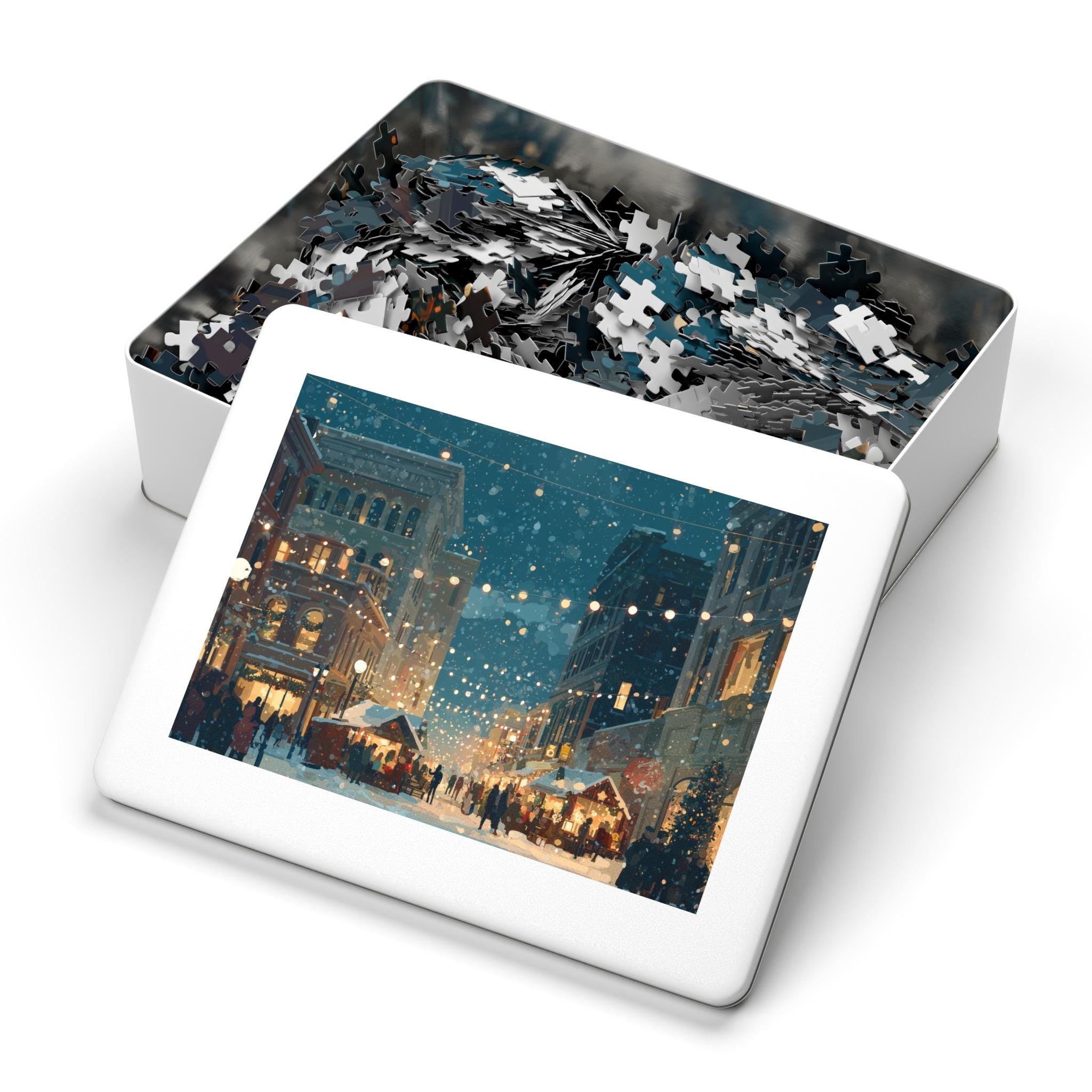 Winnipeg Canada Christmas Puzzle, Personalized Gift Festive Market, Travel Keepsake, Family Holiday Souvenir