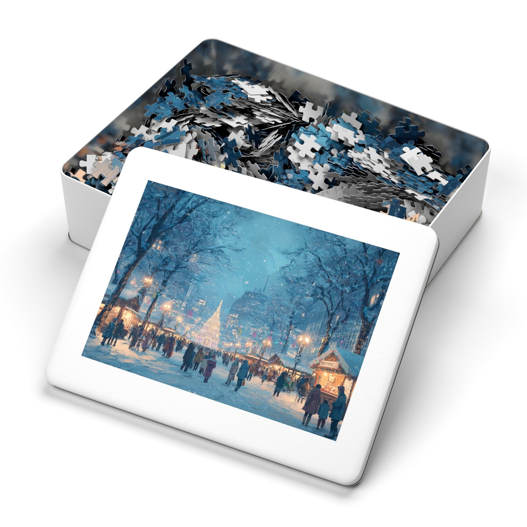 Sapporo Japan Christmas Puzzle, Personalized Gift Festive Market, Travel Keepsake, Family Holiday Souvenir