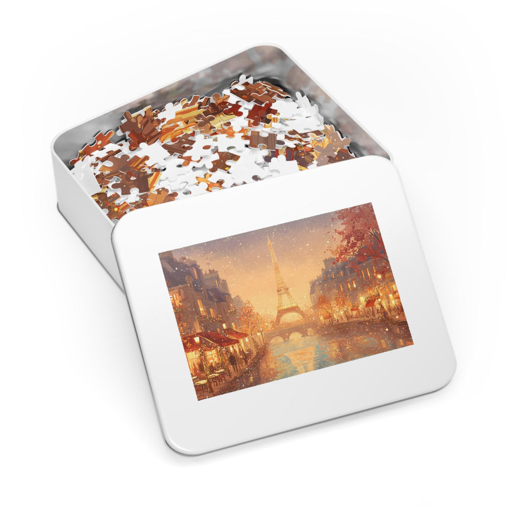 Paris Christmas Puzzle, Personalized Gift France Festive Market, Travel Keepsake, Family Holiday Souvenir