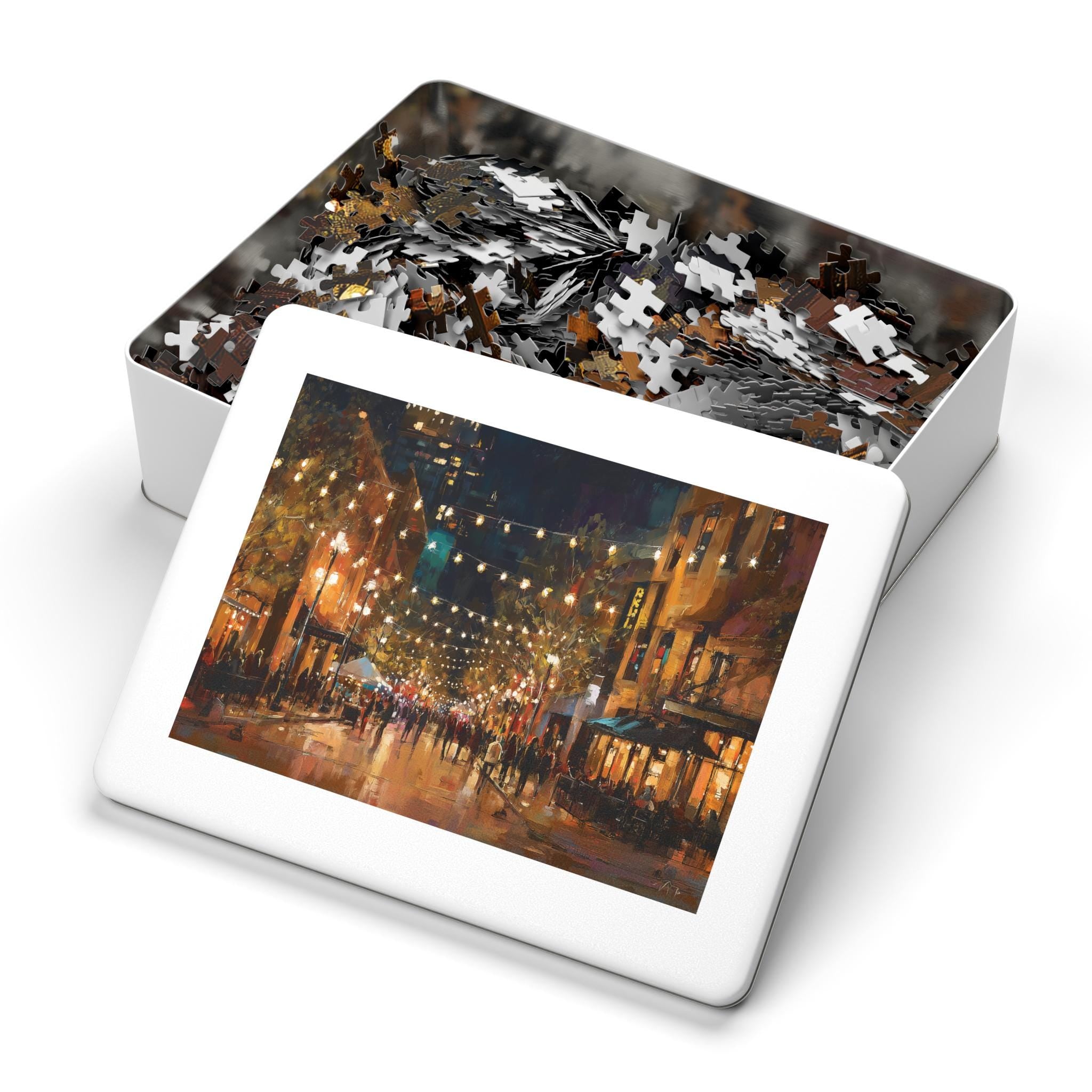 Austin Texas Christmas Puzzle, Personalized Gift Festive Market, Travel Keepsake, Family Holiday Souvenir
