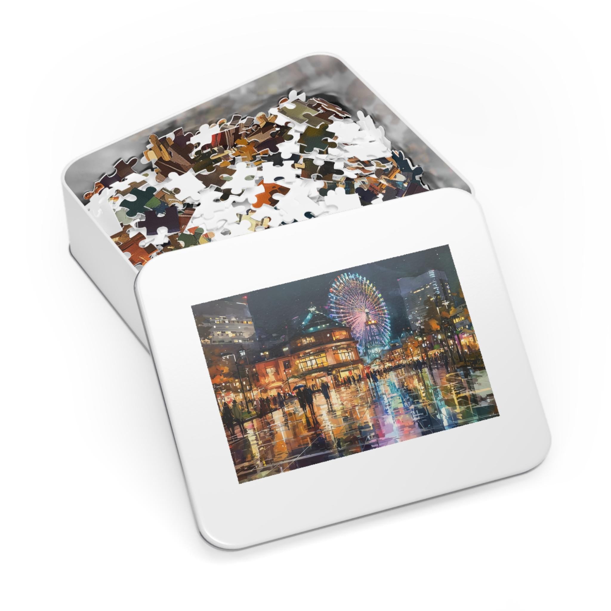 Yokohama Japan Christmas Puzzle, Personalized Gift Festive Market, Travel Keepsake, Family Holiday Souvenir