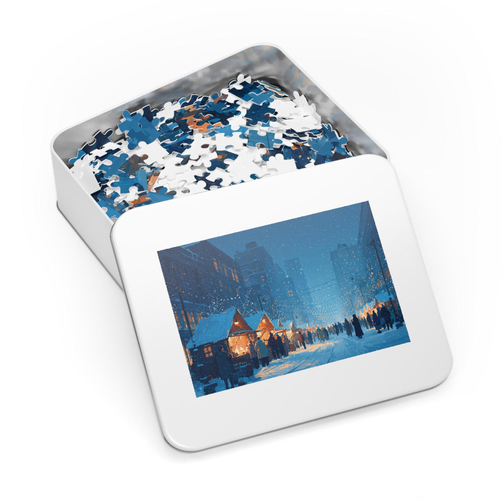 Edmonton Canada Christmas Puzzle, Personalized Gift Festive Market, Travel Keepsake, Family Holiday Souvenir