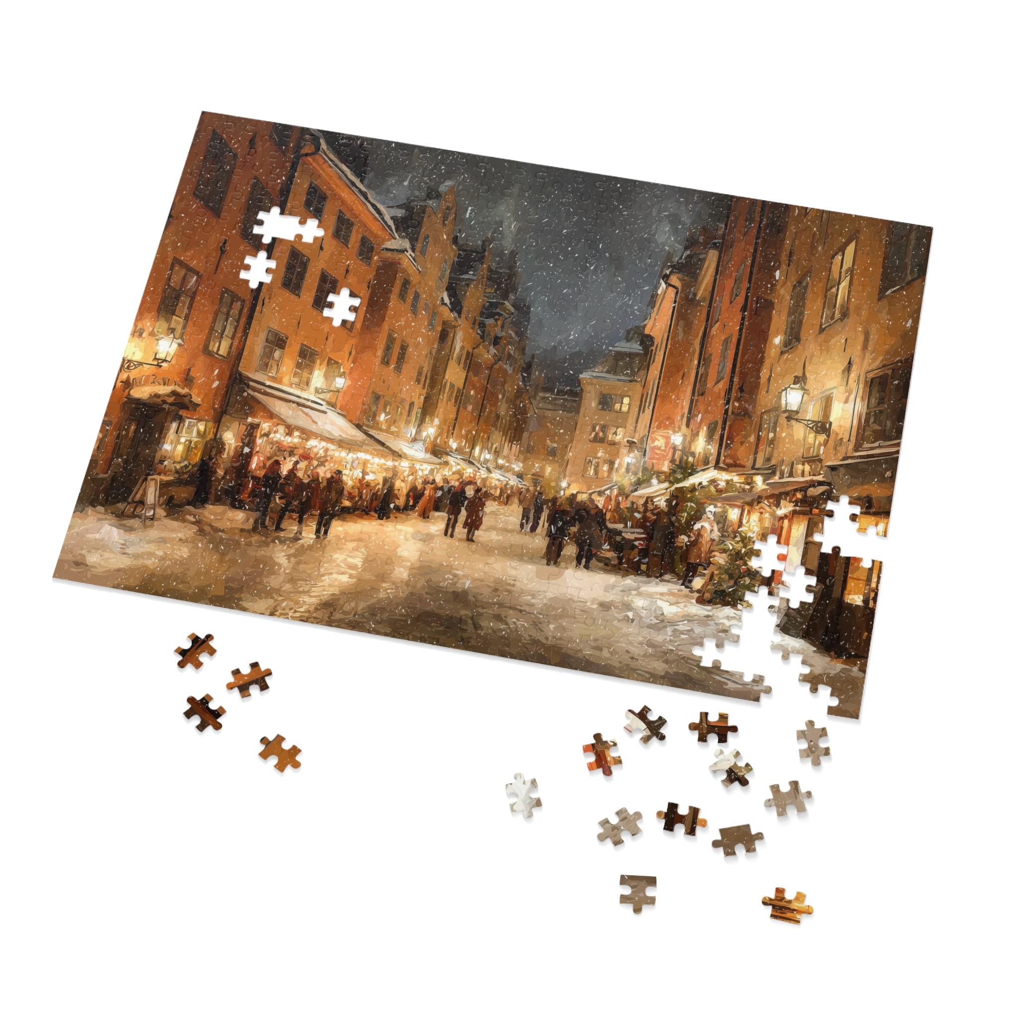 Stockholm Sweden Christmas Puzzle, Personalized Gift Festive Market, Travel Keepsake, Family Holiday Souvenir