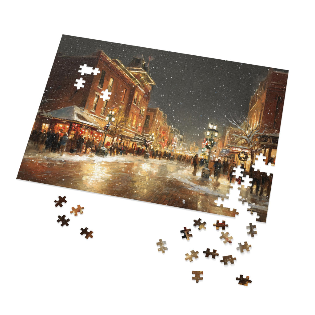 Omaha Nebraska Christmas Puzzle, Personalized Gift Festive Market, Travel Keepsake, Family Holiday Souvenir