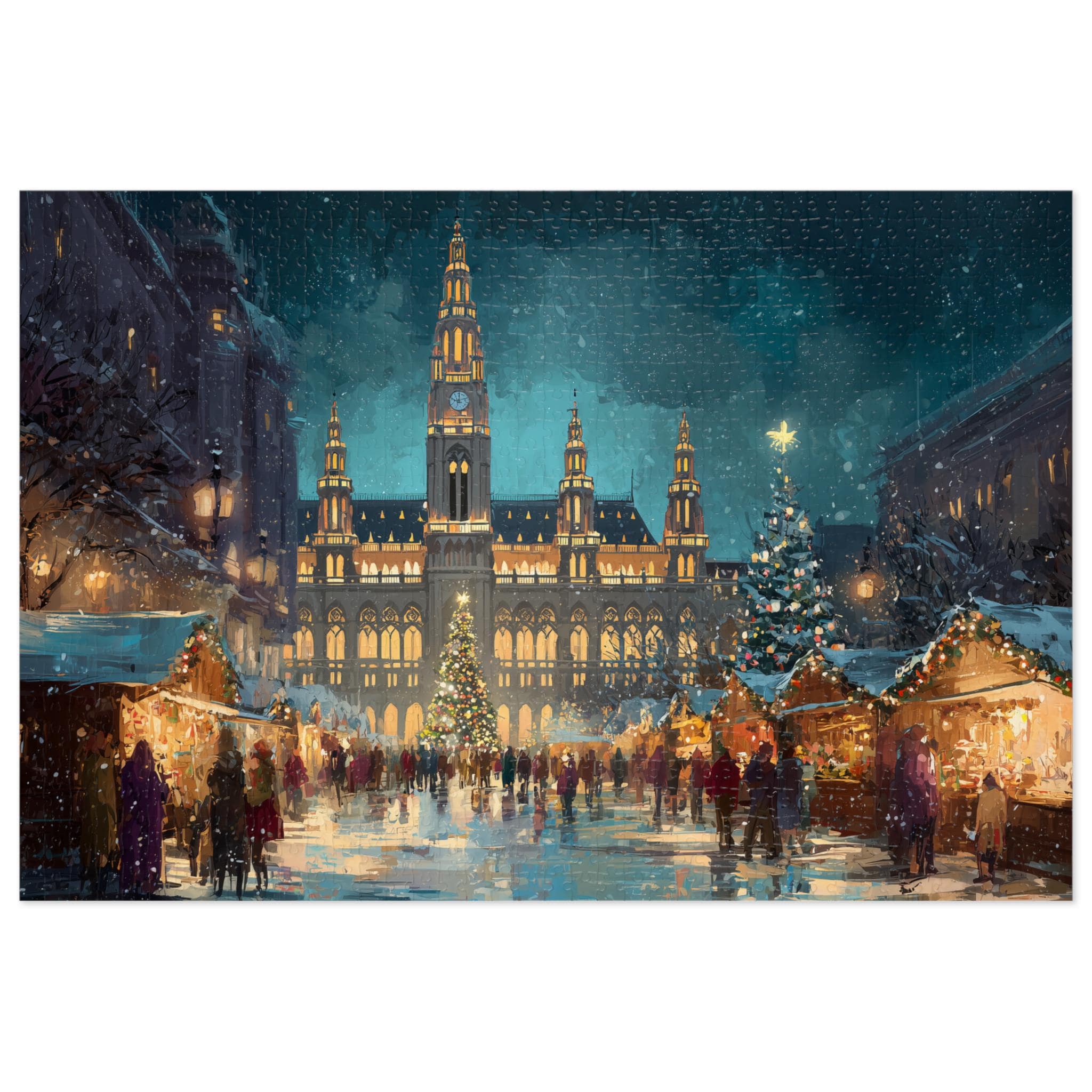 Vienna Austria Christmas Puzzle, Personalized Gift Festive Market, Travel Keepsake, Family Holiday Souvenir