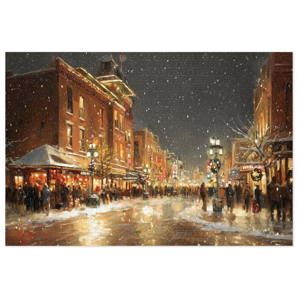 Omaha Nebraska Christmas Puzzle, Personalized Gift Festive Market, Travel Keepsake, Family Holiday Souvenir