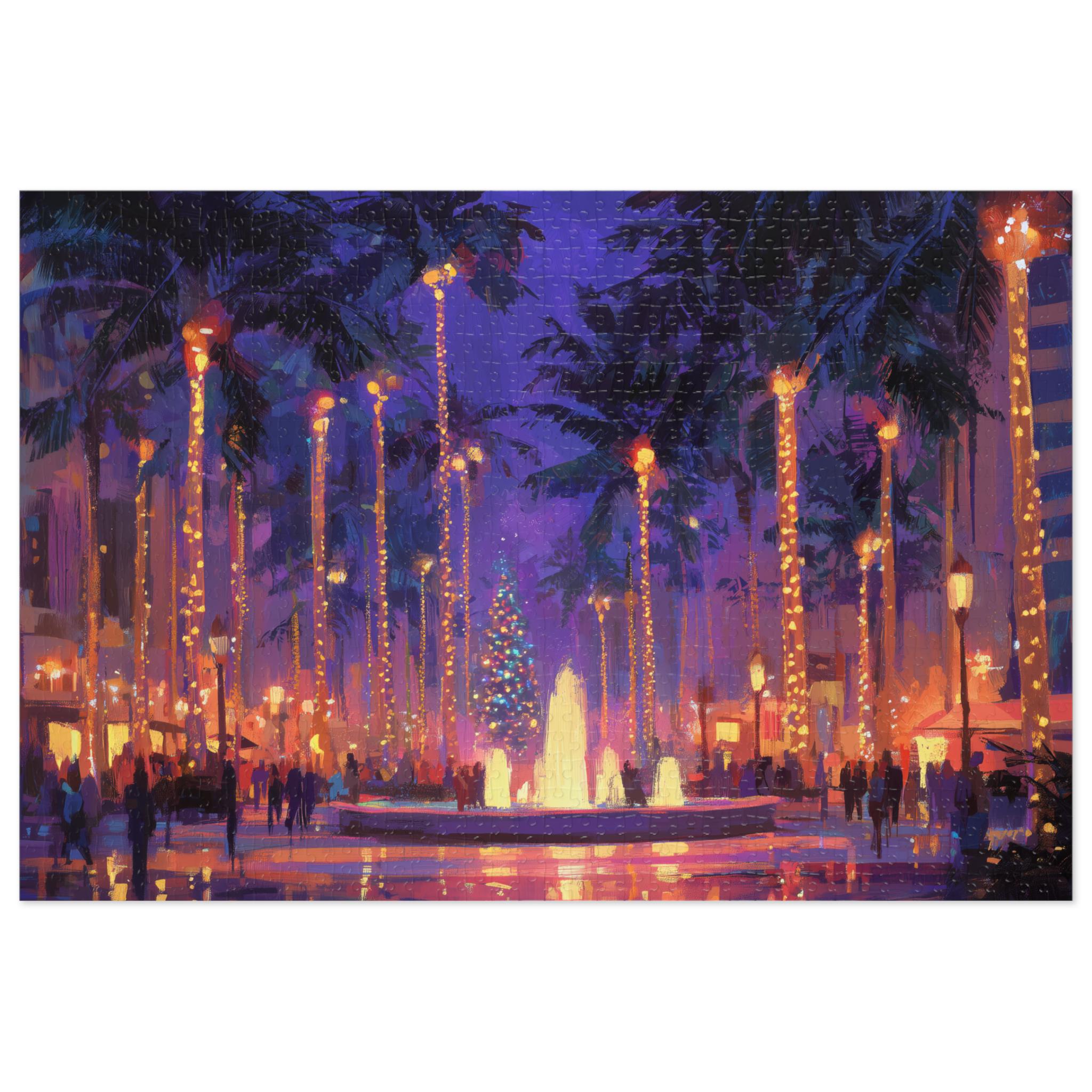 Orlando Florida Christmas Puzzle, Personalized Gift Festive Market, Travel Keepsake, Family Holiday Souvenir