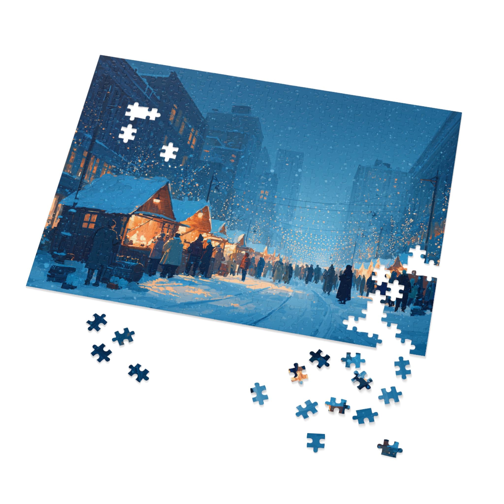 Edmonton Canada Christmas Puzzle, Personalized Gift Festive Market, Travel Keepsake, Family Holiday Souvenir