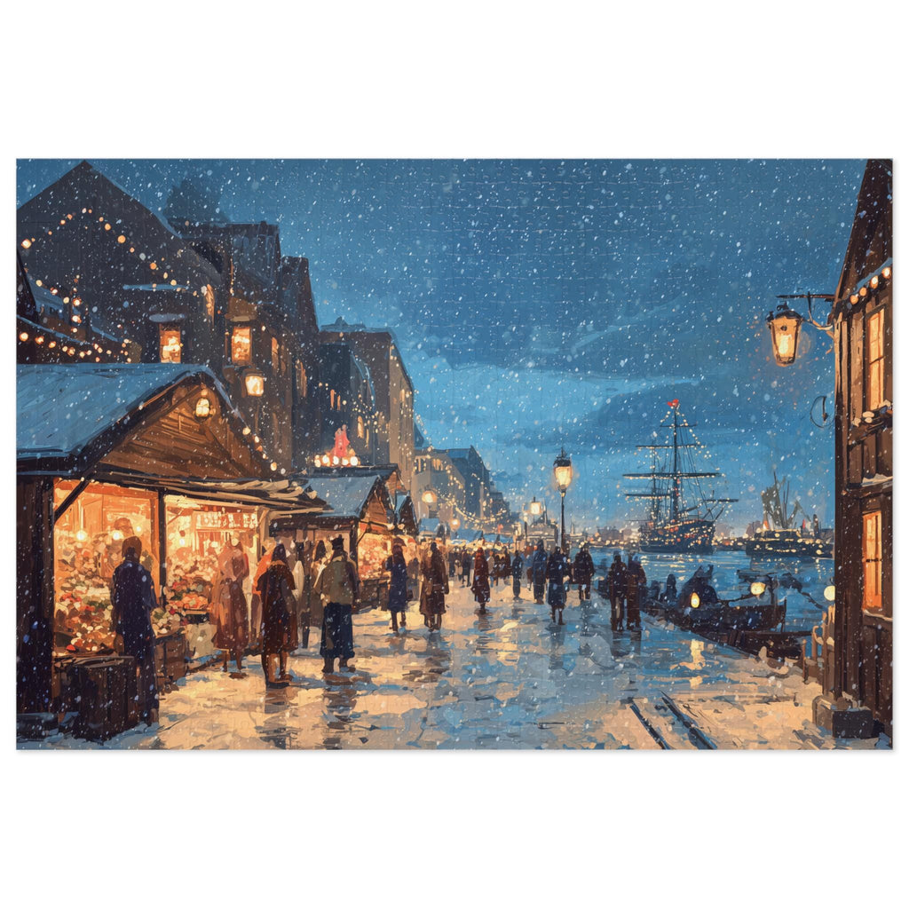 Halifax Canada Christmas Puzzle, Personalized Gift Festive Market, Travel Keepsake, Family Holiday Souvenir