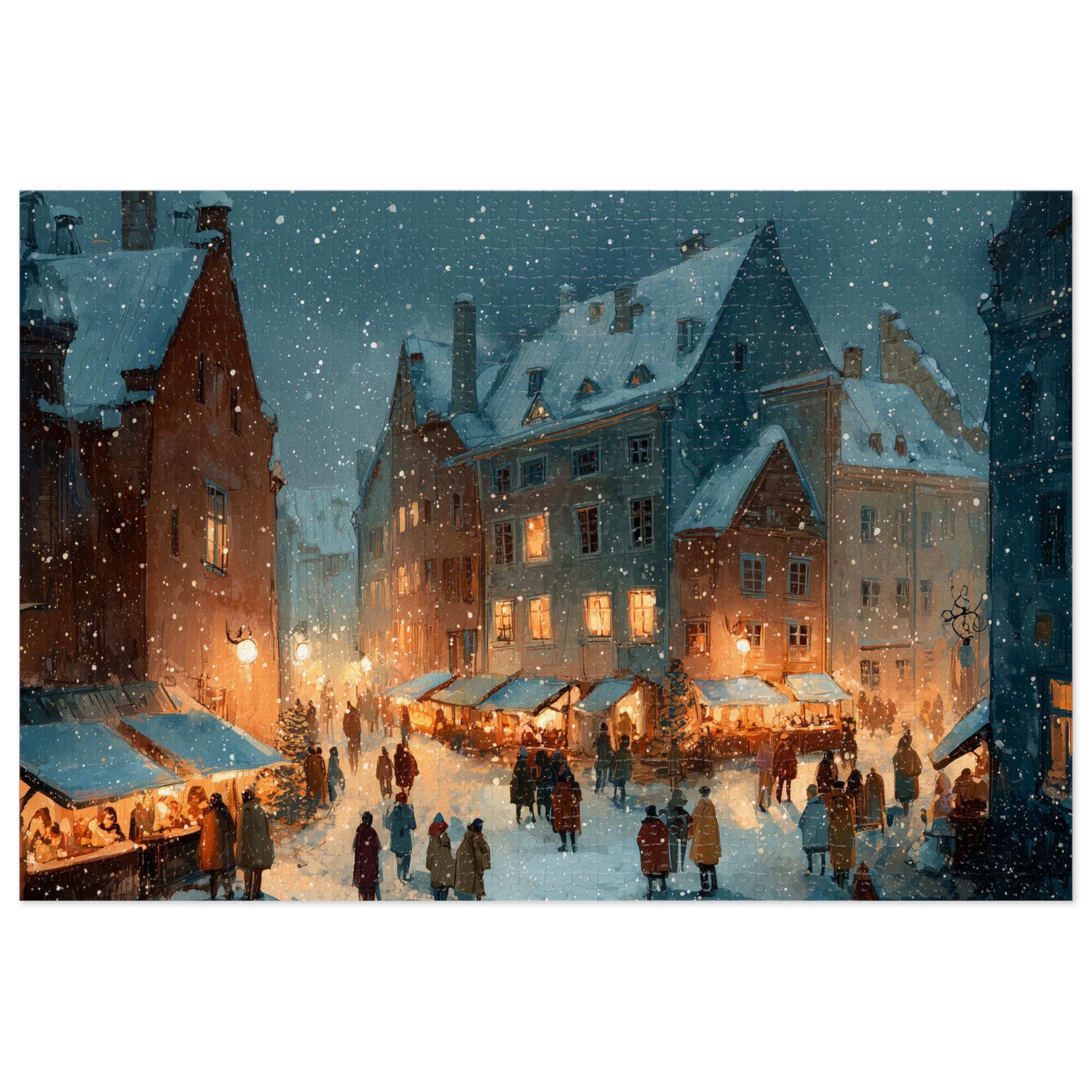 Tallinn Estonia Christmas Puzzle, Personalized Gift Festive Market, Travel Keepsake, Family Holiday Souvenir