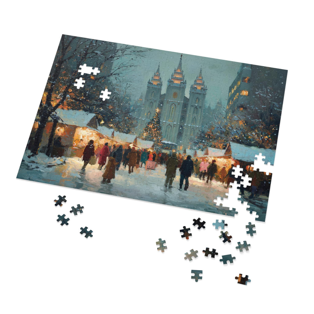 Salt Lake City Utah Christmas Puzzle, Personalized Gift Festive Market, Travel Keepsake, Family Holiday Souvenir