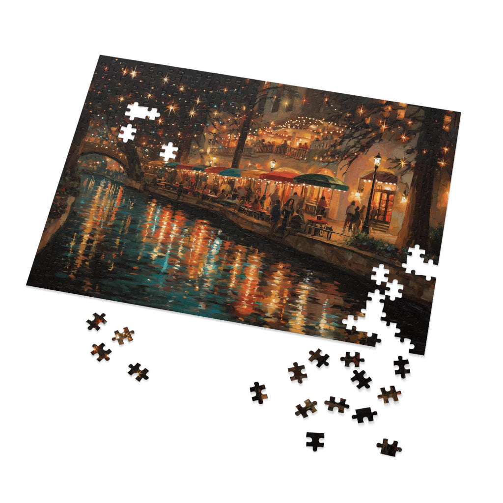 San Antonio Texas Christmas Puzzle, Personalized Gift Festive Market, Travel Keepsake, Family Holiday Souvenir