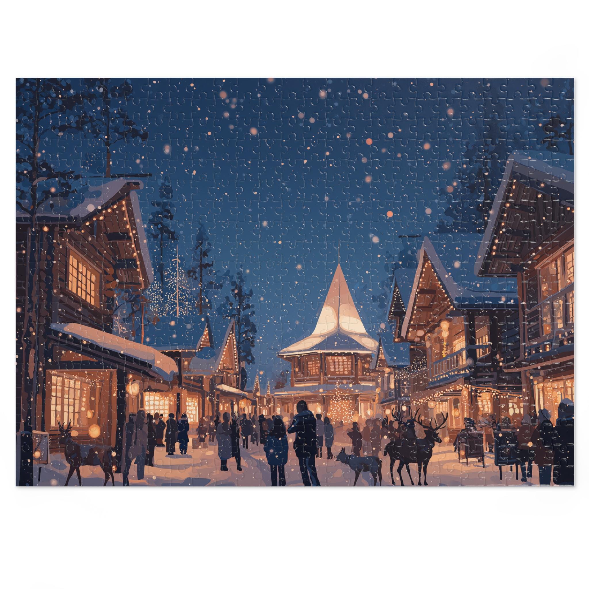 Rovaniemi Finland Christmas Puzzle, Personalized Gift Festive Market, Travel Keepsake, Family Holiday Souvenir