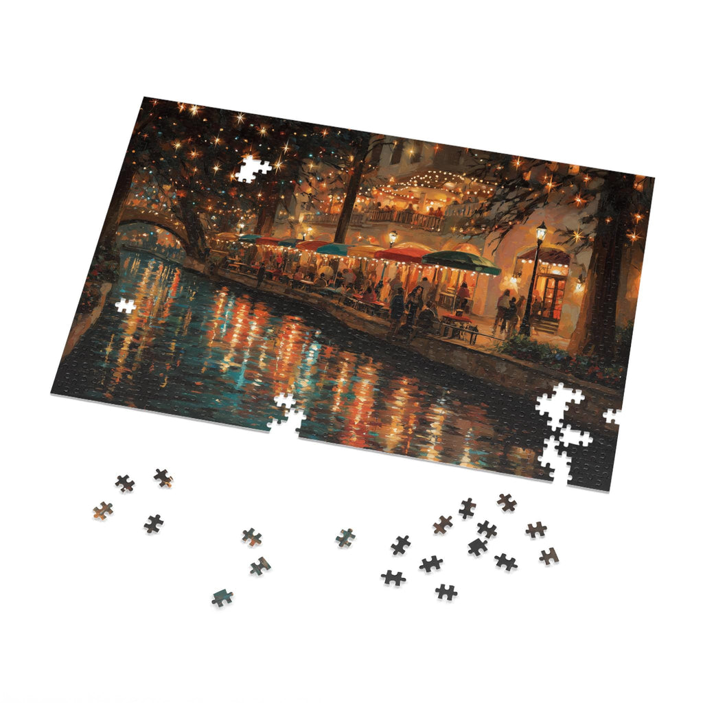 San Antonio Texas Christmas Puzzle, Personalized Gift Festive Market, Travel Keepsake, Family Holiday Souvenir
